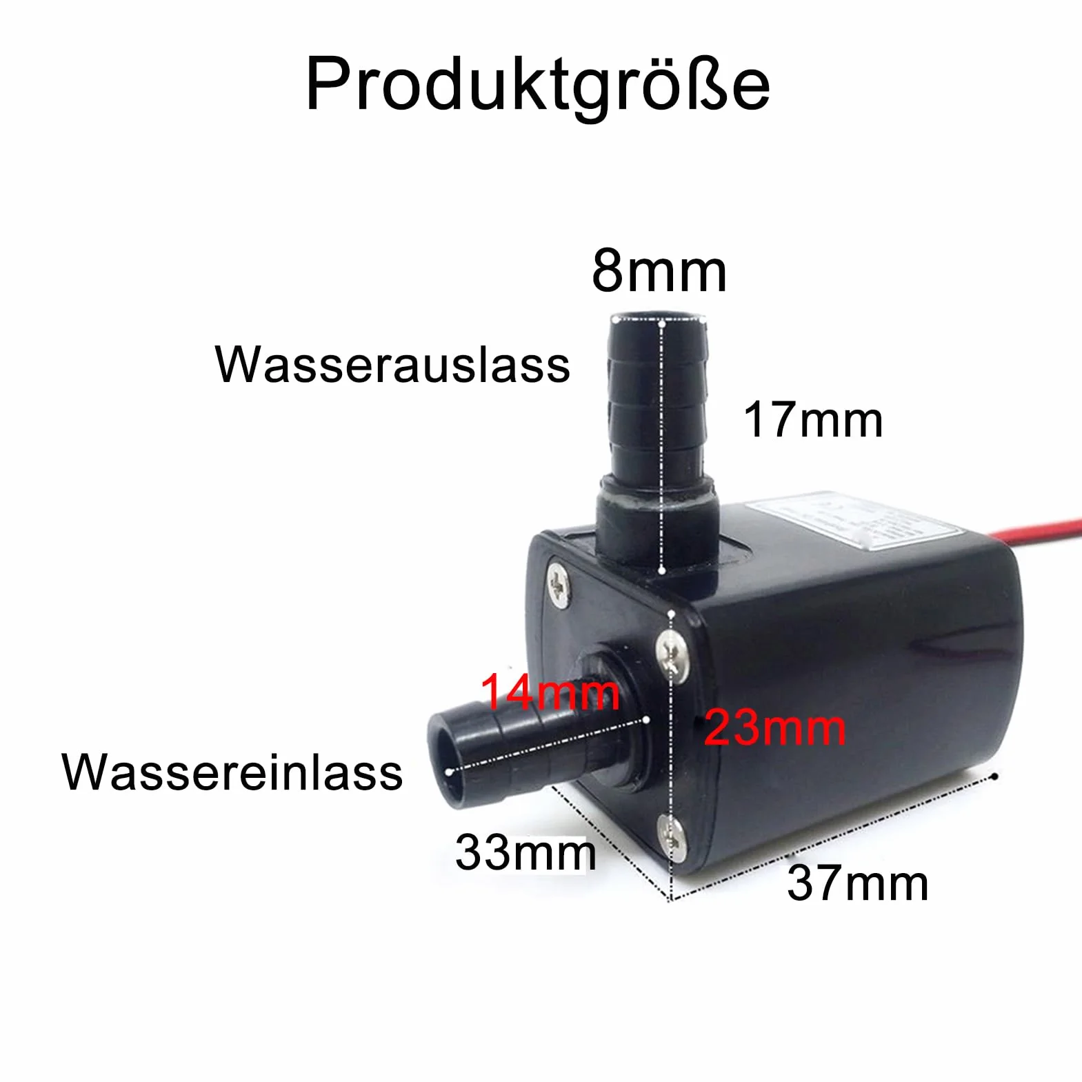 Mini pompa wodna bezszczotkowa DC 12 V 4,8 W 240 l/h do akwarium fontanna 8 mm