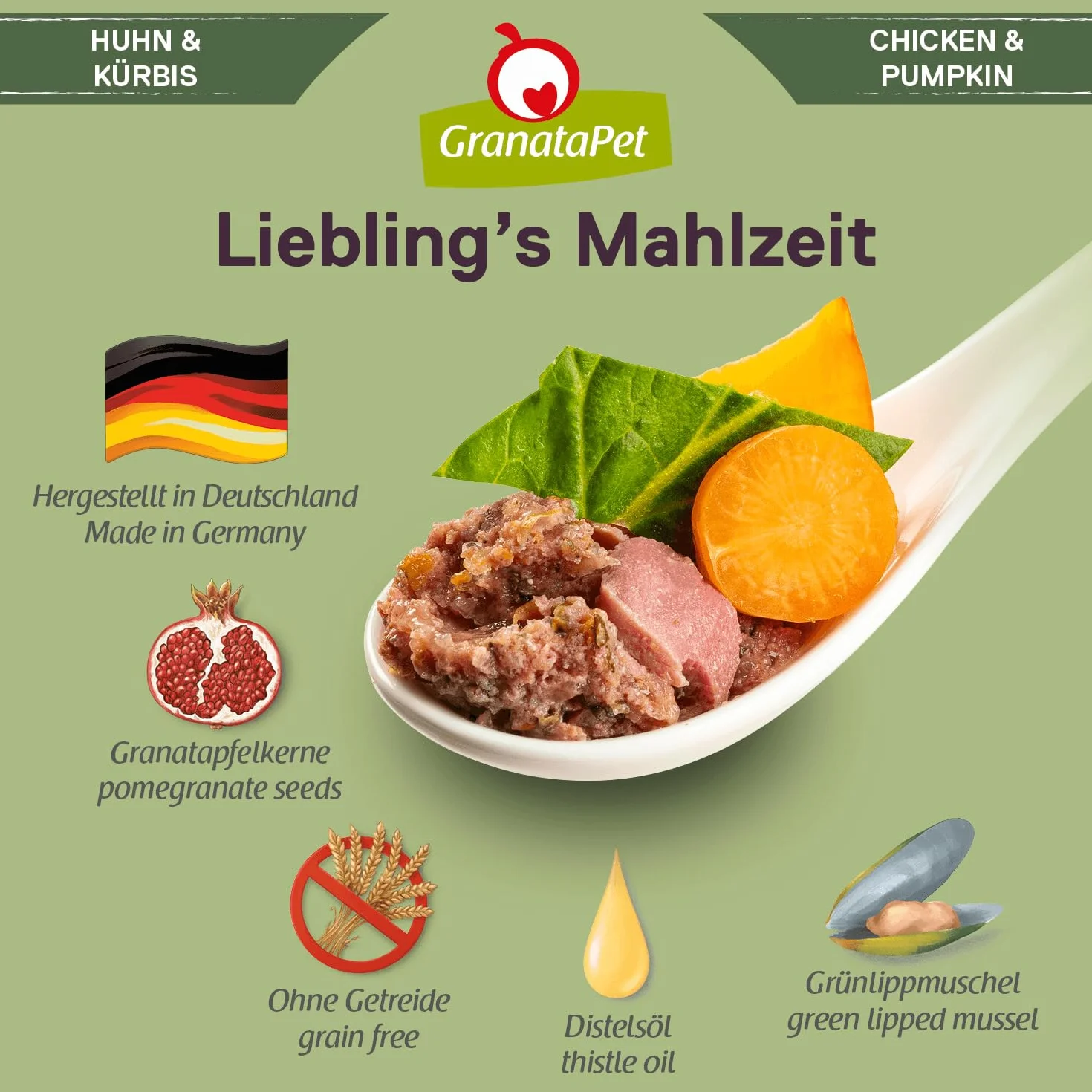 Granatapet Liebling'S Mahlzeit Karma dla Psów, Kurczak/Dynia, 6 x 800 g