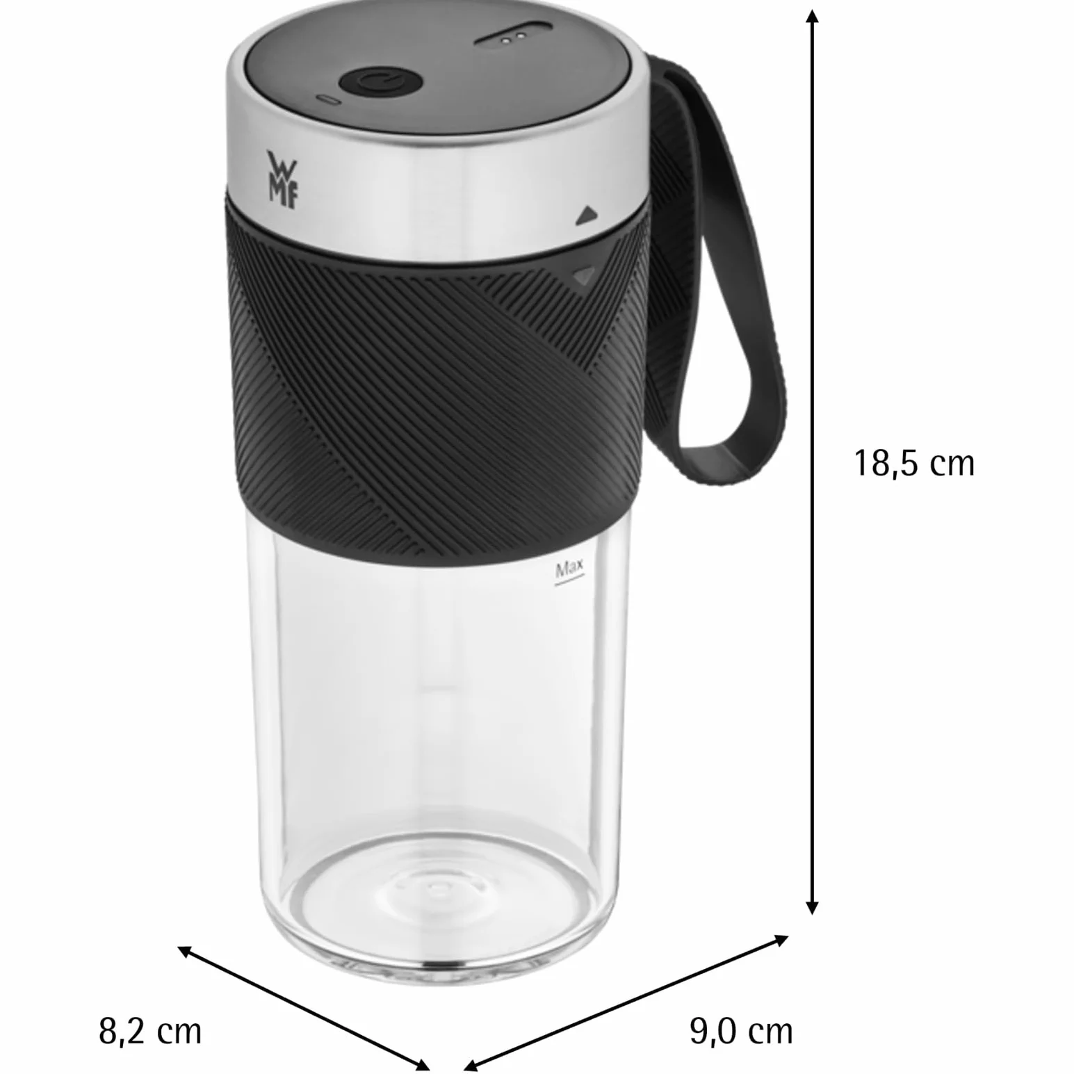 WMF Cromargan 300 ml przenośny mini mikser ładowany przez USB, urządzenie do smoothie