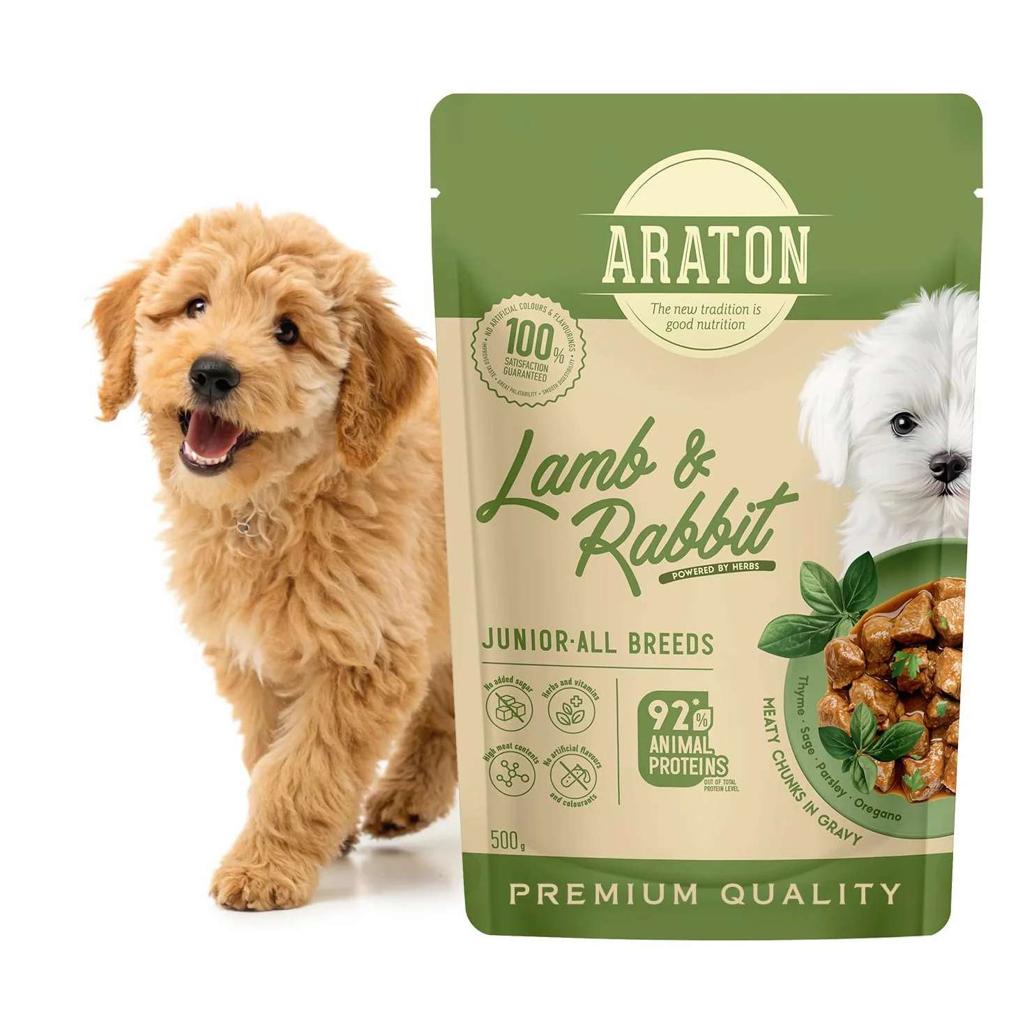 Puppy Wet Dog Food Pouches with Lamb & Rabbit 500 g