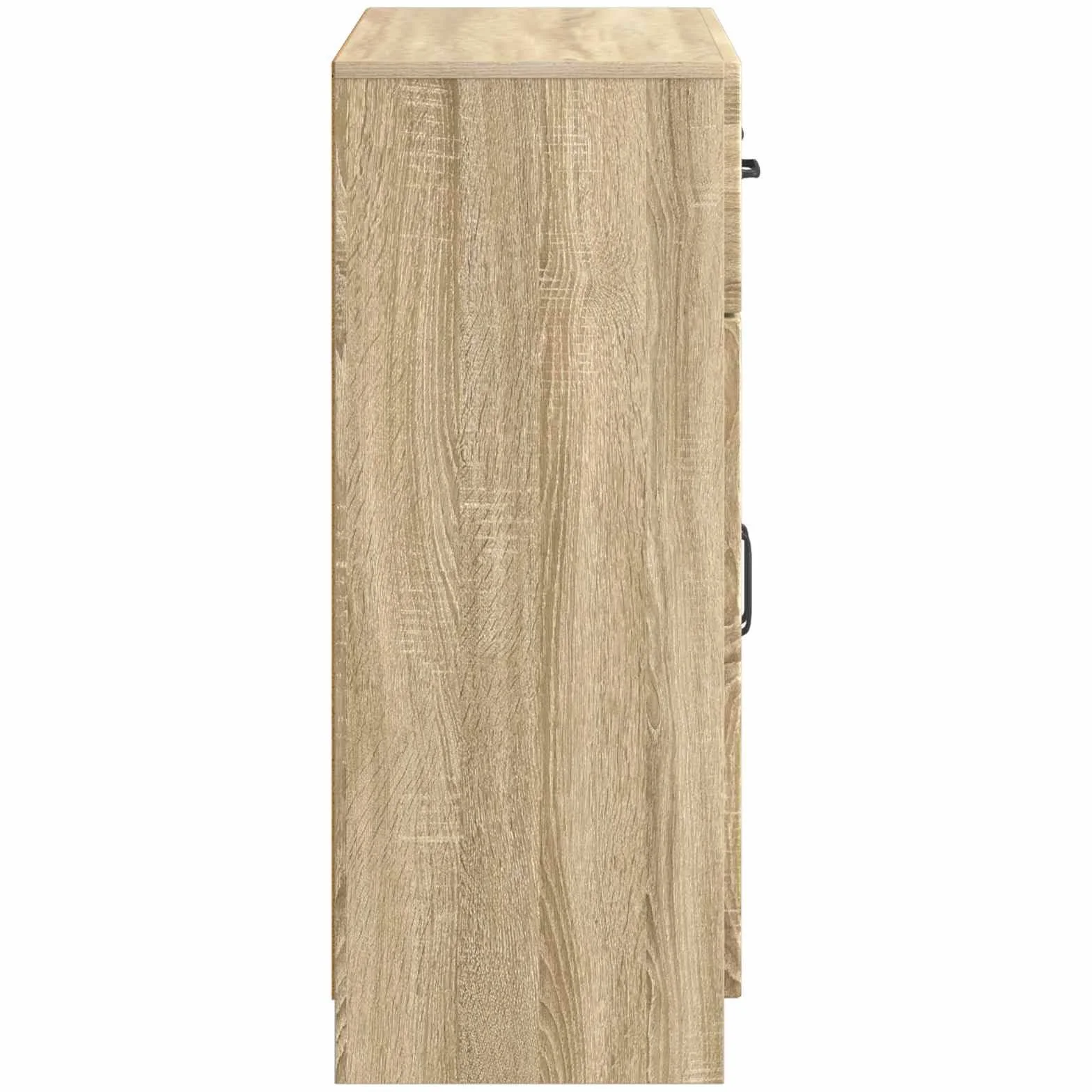 Générique Drewniany bufet inżynieryjny 66 x 34,5 x 87 cm, nowoczesny mebel do przechowywania z drzwiami i szufladami, prostokątny design, do salonu lub jadalni