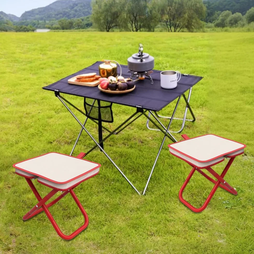 Przenośny taboret kempingowy, składany, 26 cm, przenośny, składany taboret z workiem do przechowywania, mini taboret składany i lekki taboret składany, do podróży, wędrówek, ogrodu, wędkowania