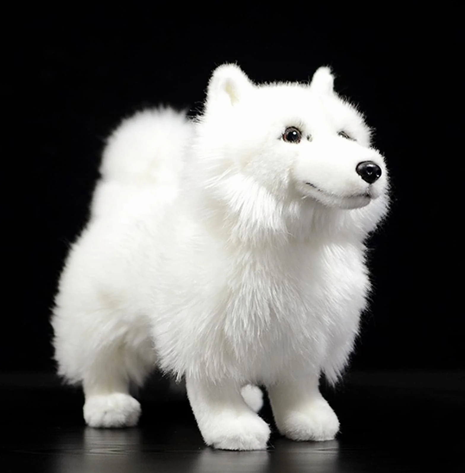 lilizzhoumax Zabawka Samoyed 32 cm / 12 cali, symulacja realistycznej lalki, pluszowe zwierzę, urocze zabawki dla dzieci