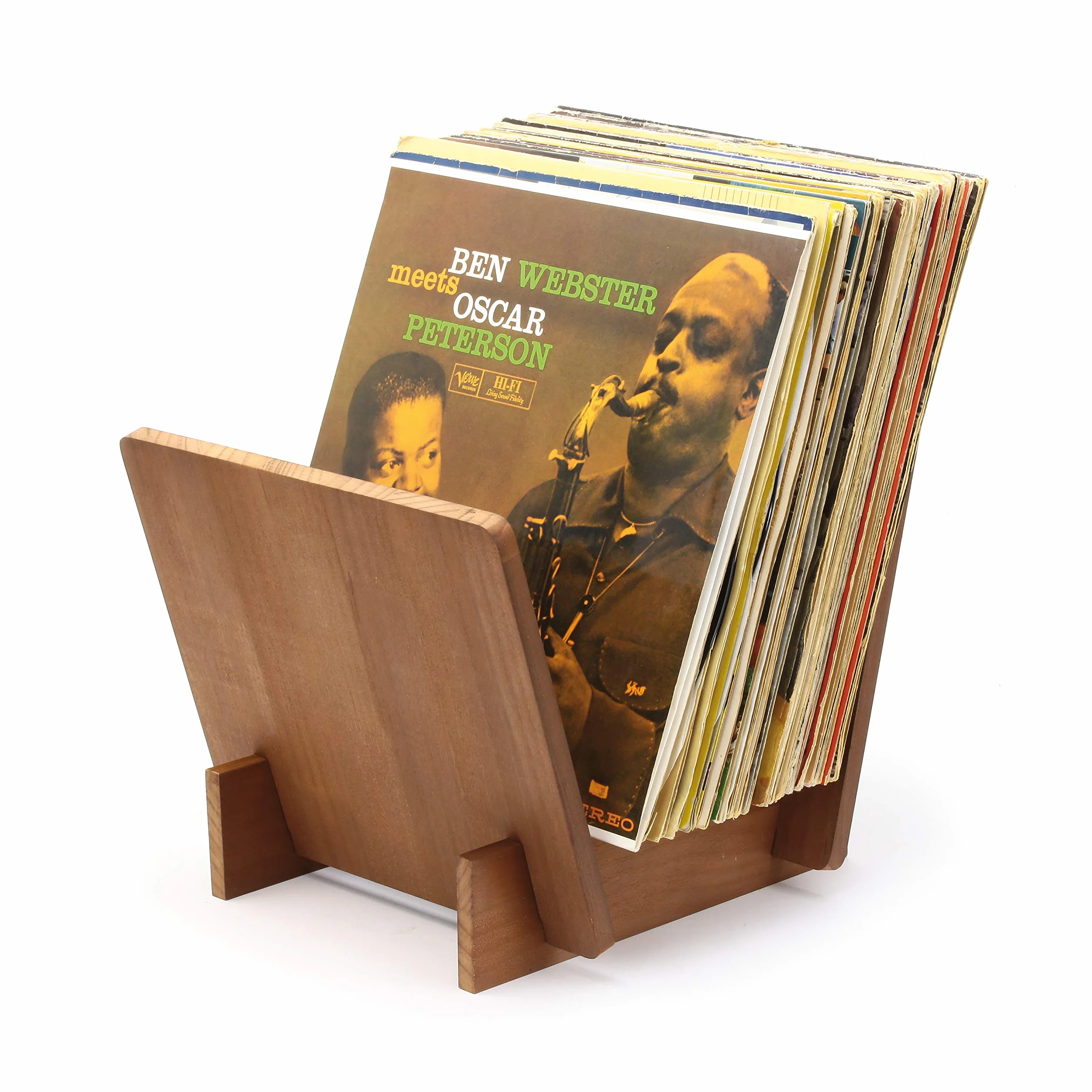 Dynavox LP-Ständer ST40, pudełko do przechowywania płyt winylowych z drewna sosnowego, do 40 płyt LP's i Singles, jasnobrązowe