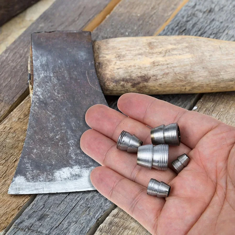 20 Sztuk Bezpieczeństwa Okrągły Uchwyt Kliny, Uchwyt Rozłupujący Klin Axe Ręczny Metalowy Klin Okrągły Stalowy Klin do Młotka do Siekiery(Średnica 10 mm / 0,39 cala)