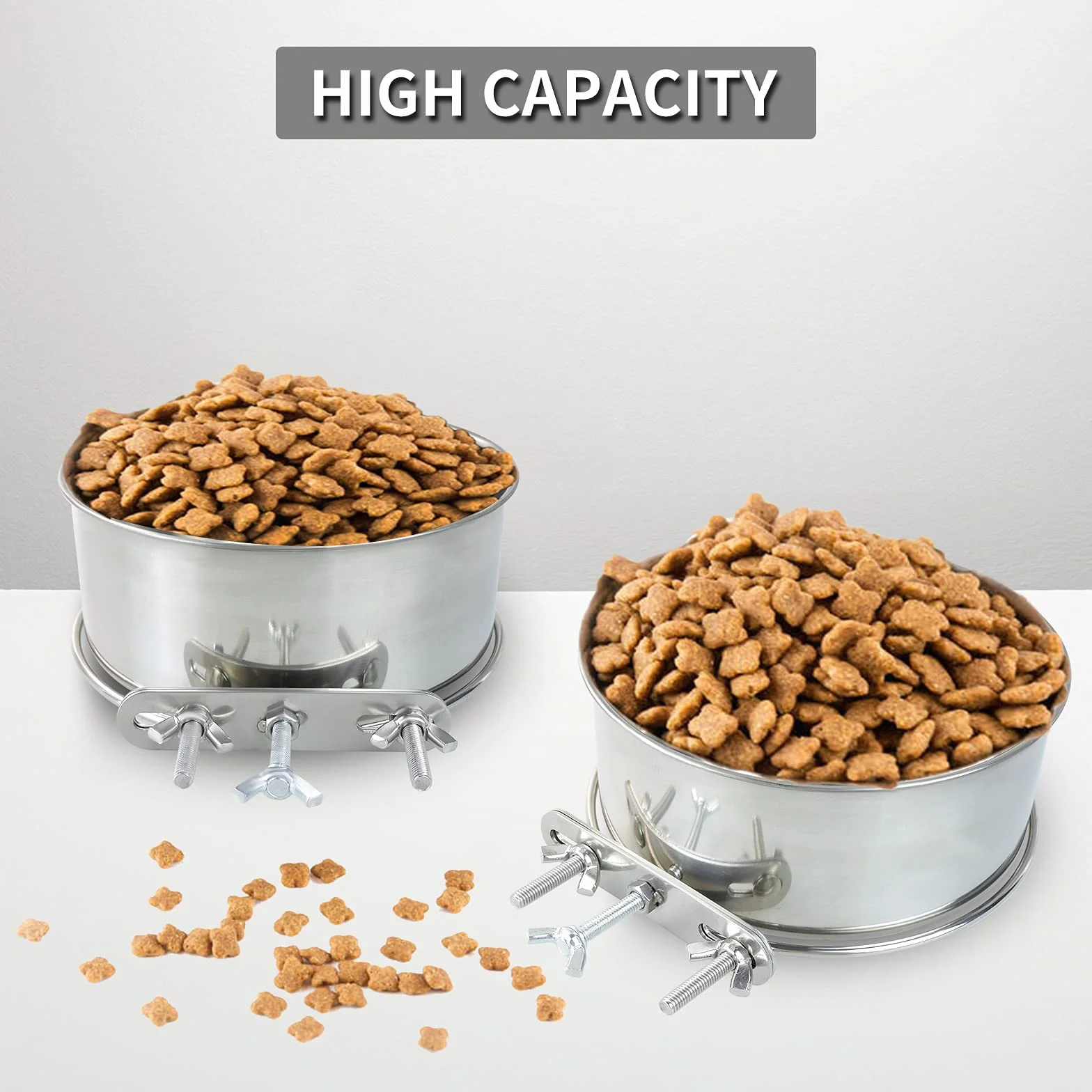 Miski dla psów ze stali nierdzewnej 2 w 1 5,5" 6,2" 2 szt. zdejmowane z uchwytem zaciskowym do klatki