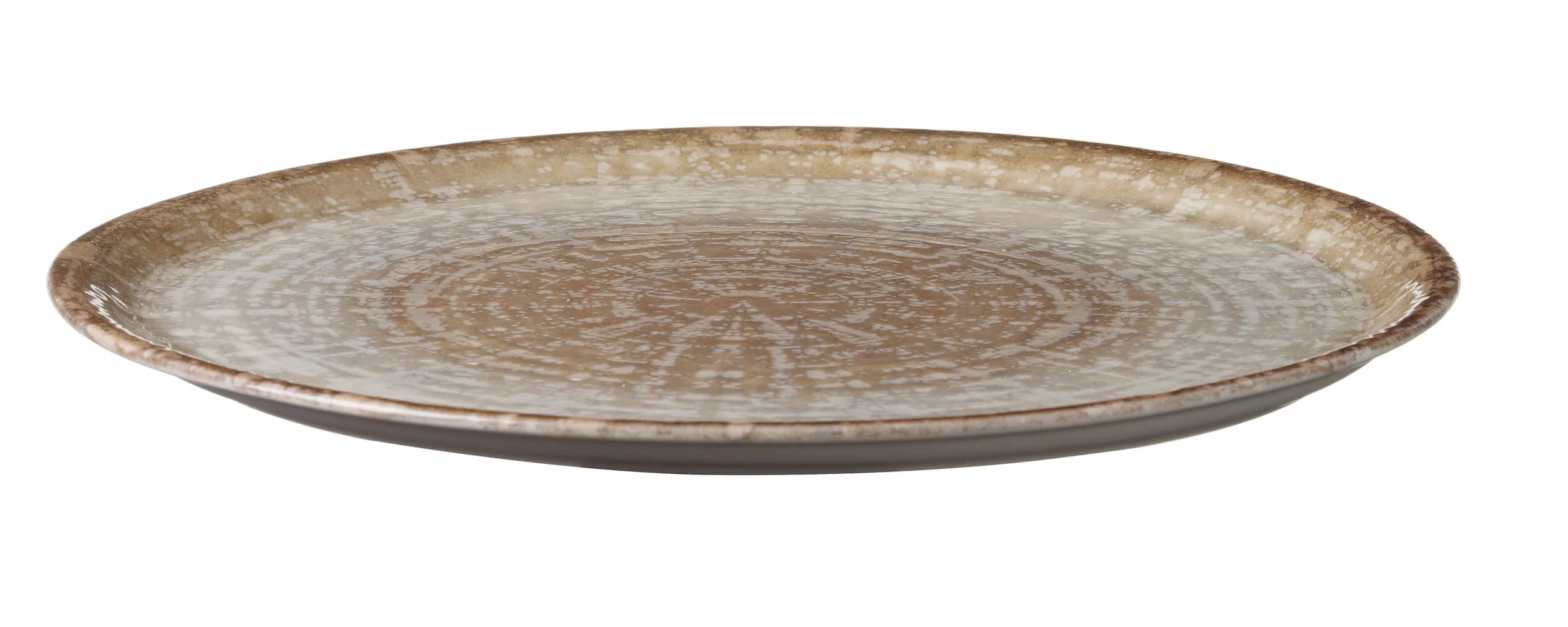 HENDI Talerz do pizzy, porcelana, wzór: odcienie naturalnego kamienia, można myć w zmywarce i stosować w kuchence mikrofalowej, ⌀310mm, brązowy/szary