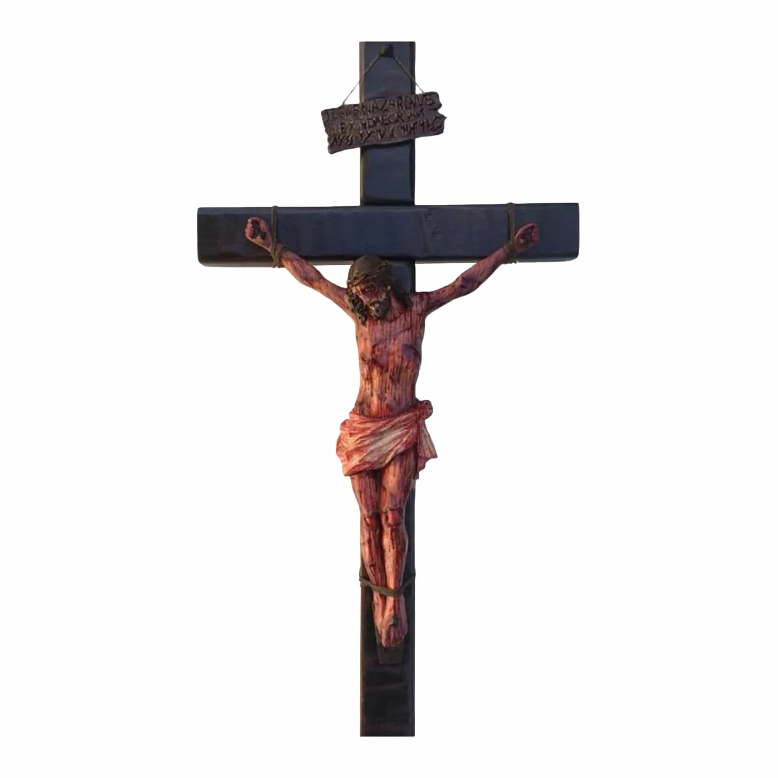 Wall Crucifix, Handmade Christian Decor, Religious Collectible Figurine, Sturdy Craftsmanship, Detailed Passion Design, Ideal for Meditation and Prayer, 8.07 Inches, Brown, 1 Piece