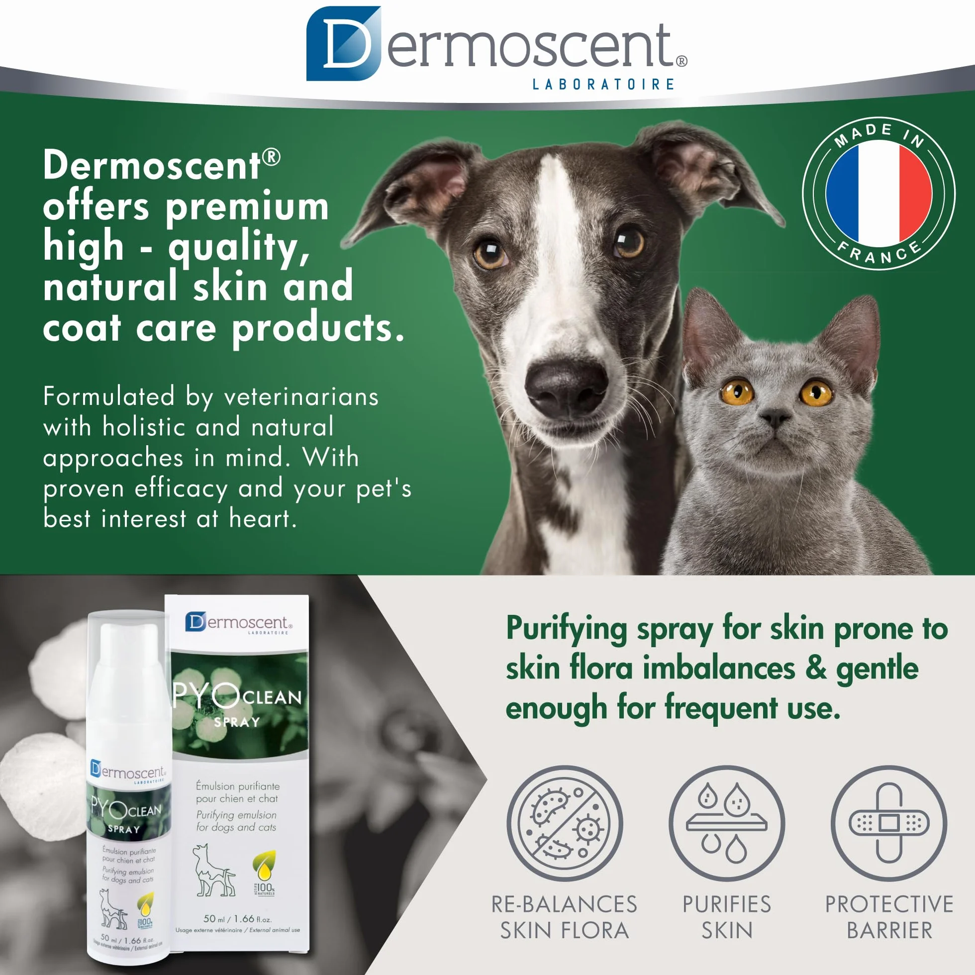 Dermoscent PYOclean Spray dla psów i kotów – 50 ml
