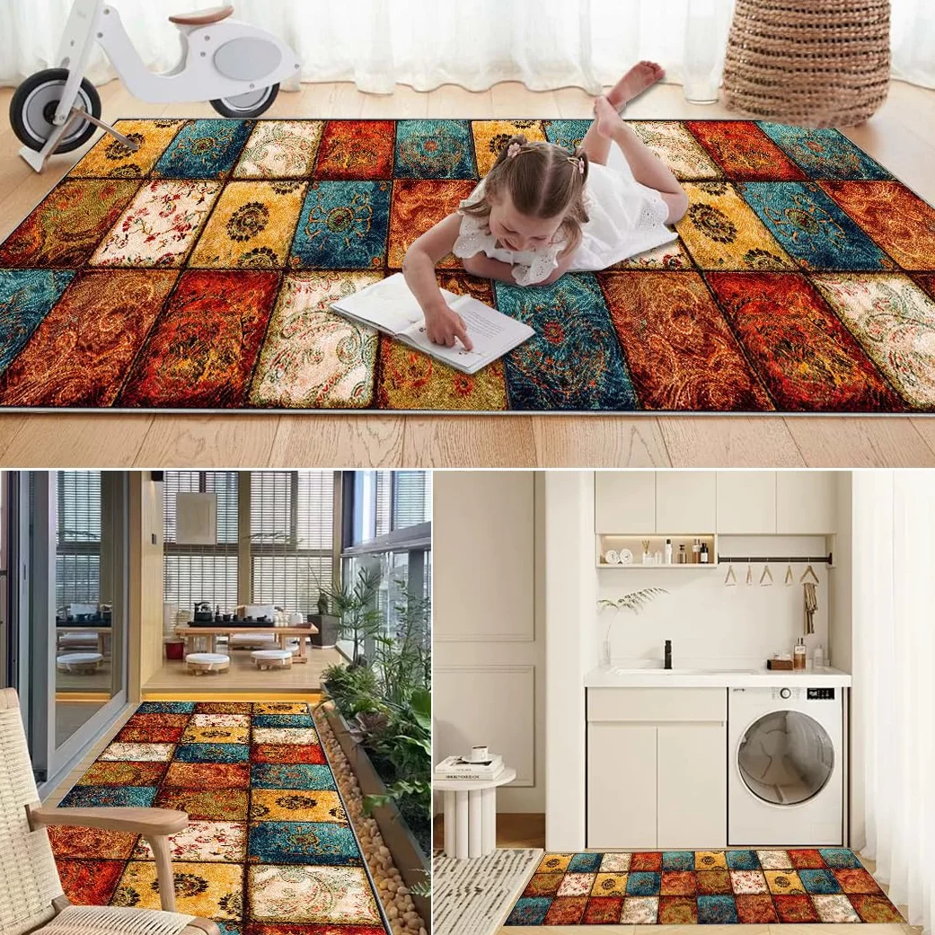 Dywan kuchenny, nadający się do prania, chodnik do przedpokoju, antypoślizgowy chodnik na korytarz, 100 x 400 cm, niskie runo, wycieraczka podłogowa, chłonny chodnik do przedpokoju, sypialni, łazienki