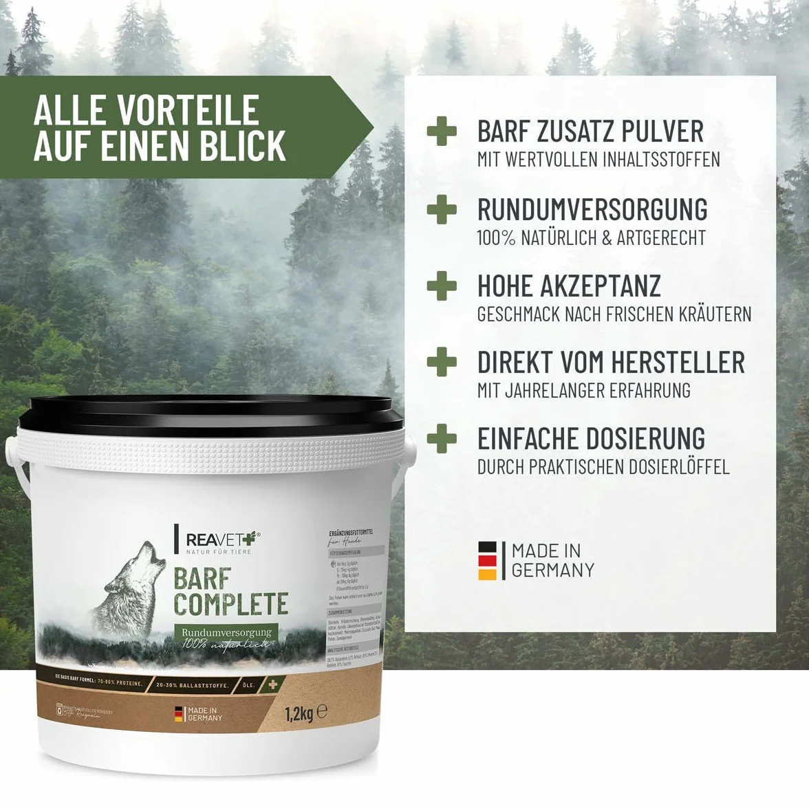 ReaVET Barf Complete proszek dla psów 1,2 kg kompleksowy dodatek mineralno-witaminowy