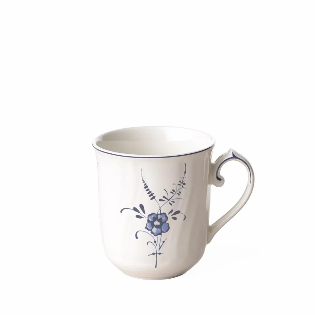 Villeroy & Boch Vieux Luxembourg kubek do kawy, 290 ml, wysokość: 8,8 cm, porcelana premium, biały/niebieski