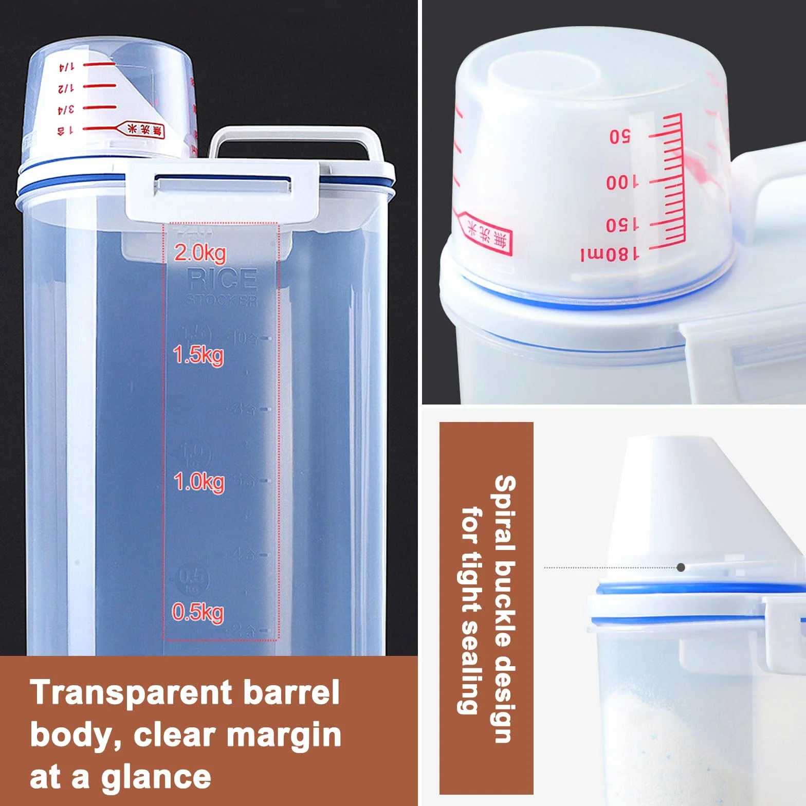 Pojemnik na żywność z miarką 2,7 l do 4,2 kg na karmę dla psów