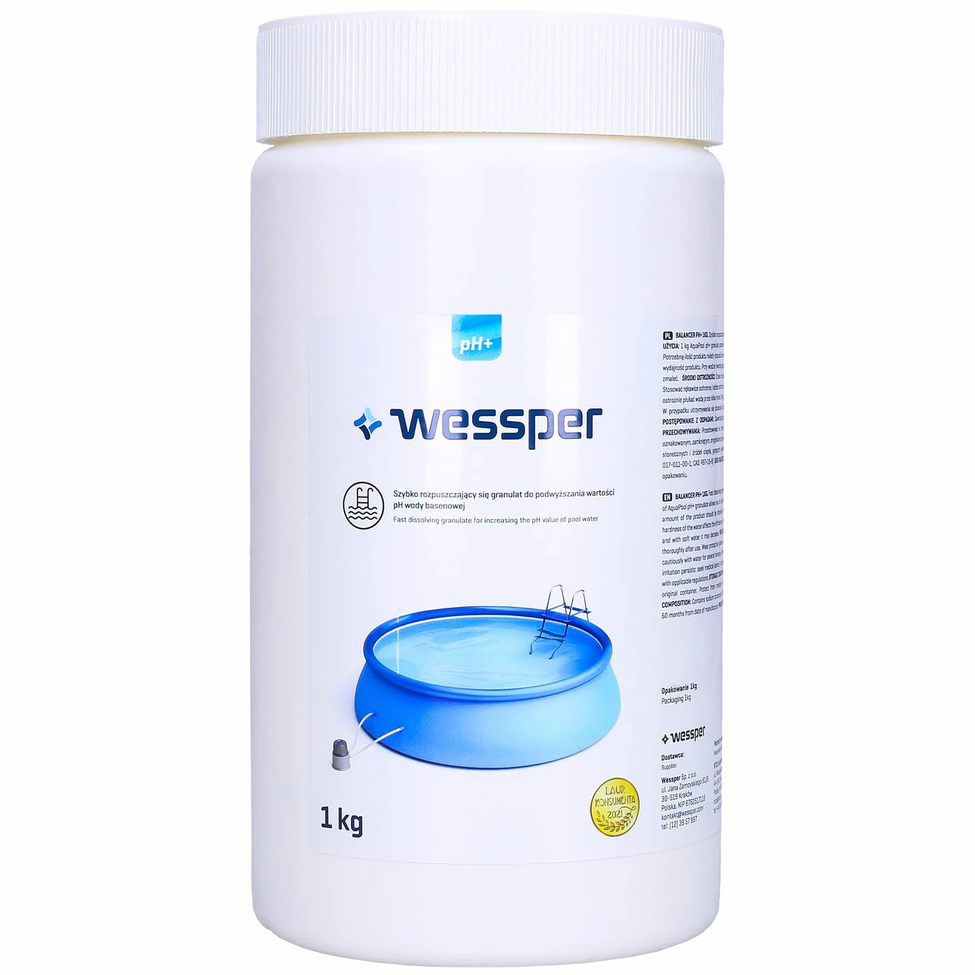 Wessper BALANCER pH+ plus 1 kg do podwyższania pH wody basen