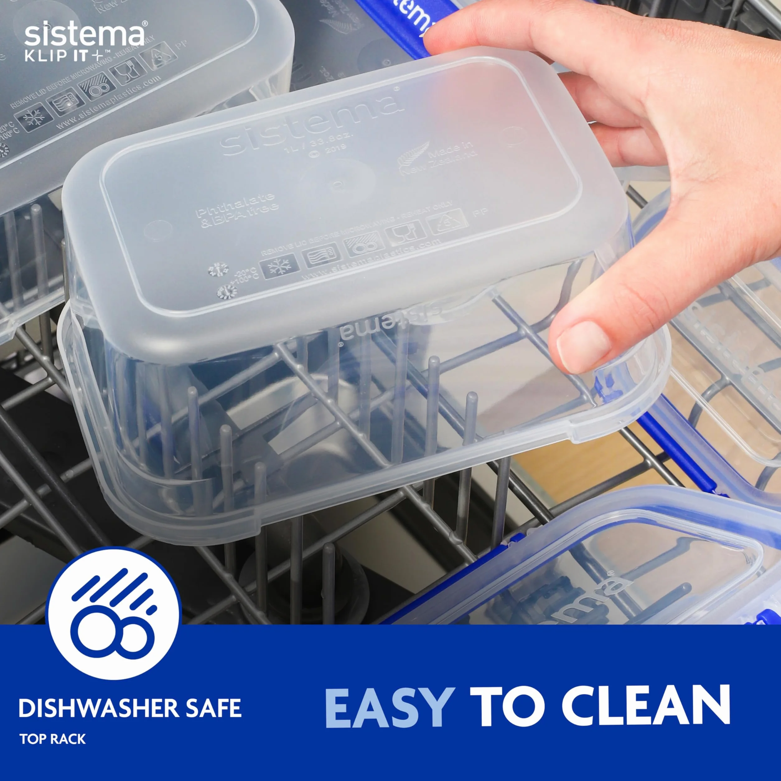 Sistema KLIP IT PLUS Pojemniki do przechowywania żywności, 400 ml, 3-częściowy zestaw hermetycznych pojemników, szczelne uszczelnienie, łatwe blokowanie, bez BPA