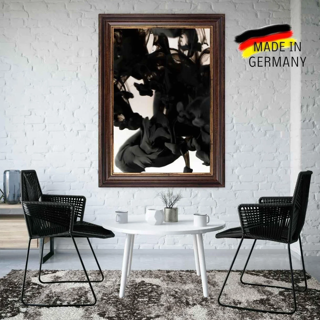 CLAMARO "PRAG" ramka na zdjęcia w stylu antycznym 50 x 60 cm, lite drewno, brązowo-złota, szerokość 60 mm, shabby chic, vintage, barokowa listwa, drewniana rama ze szkłem akrylowym, tylną ścianką,