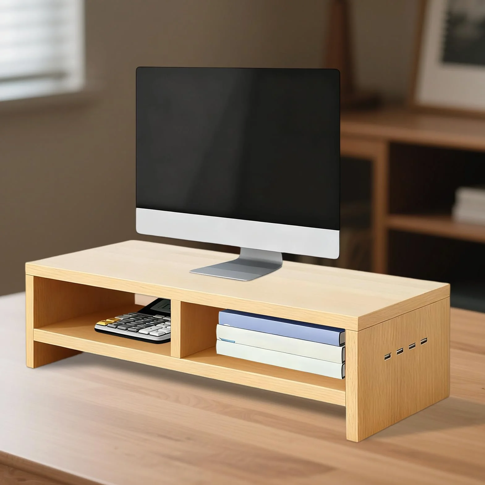 Podstawka Pod Monitor 2-warstwowy Organizer Biurkowy | Podwyższacze Komputerowe i Podstawka Na Laptopa dla Laptopa Domowego Biura Nauki Pracy Akademika Pokoju Zabaw Kolegium