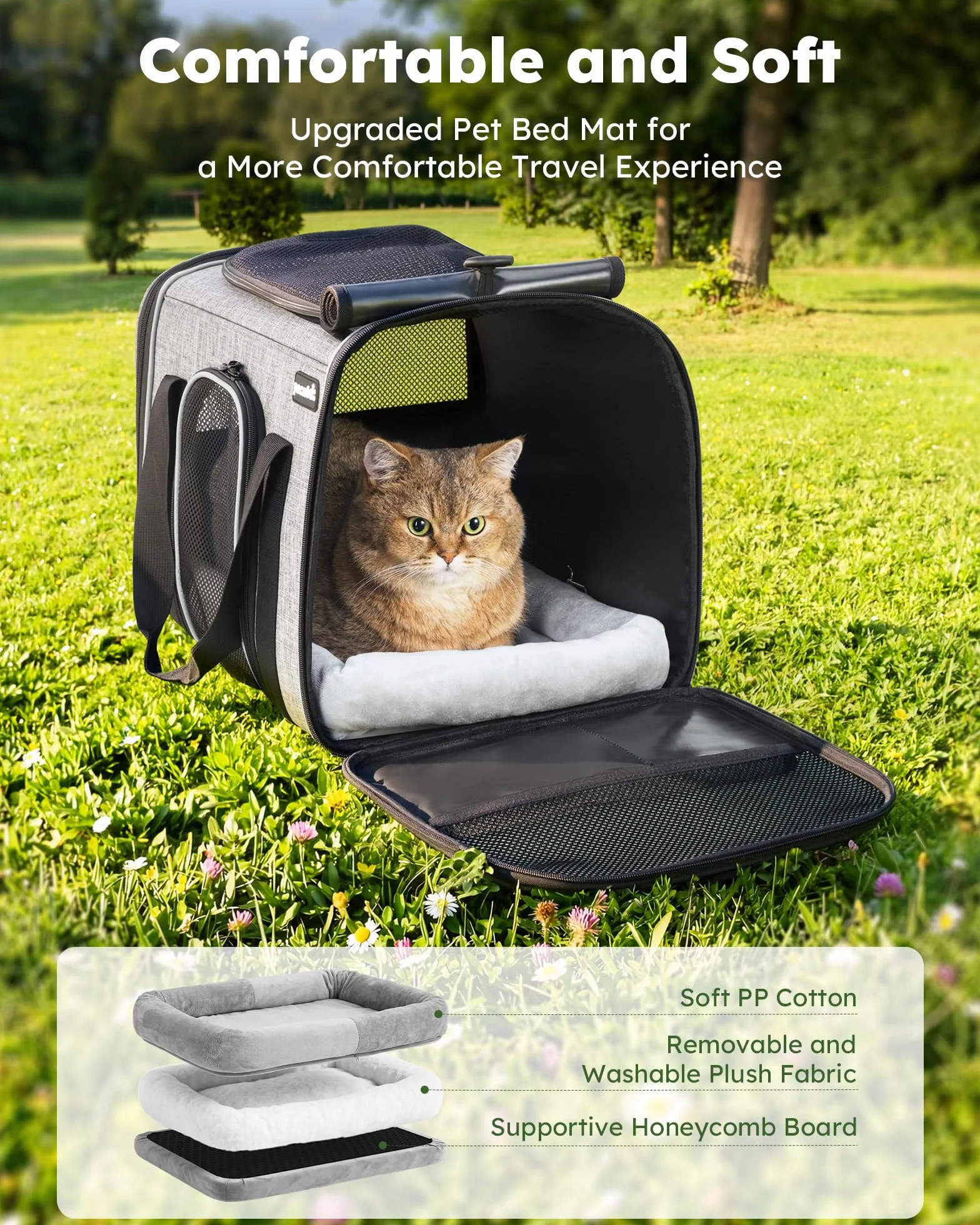 pecute® Duża torba do przenoszenia zwierząt domowych, przenośna torba podróżna dla psa, oddychająca tkanina siatkowa, odpowiednia zarówno na długie, jak i krótkie wycieczki, używana dla kotów i