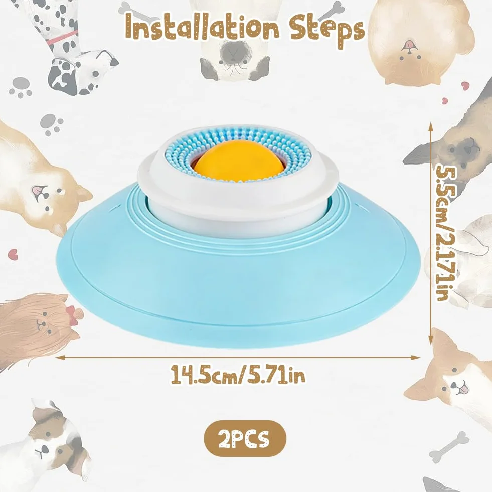 Piłka do lizania dla psa z przyssawką 14,5 x 5,5 cm antypoślizgowa 2 sztuki