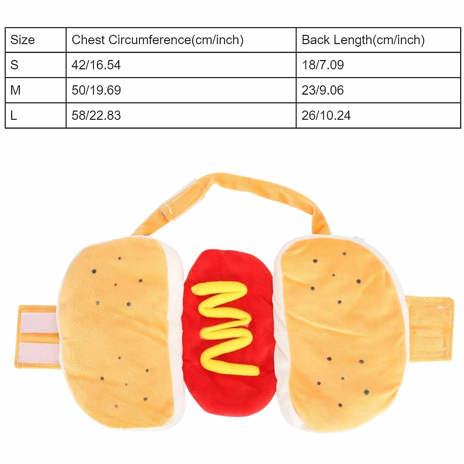 Kostium Hot Dog dla psa Hamburger Design Halloween strój Cosplay dla szczeniaka (S)