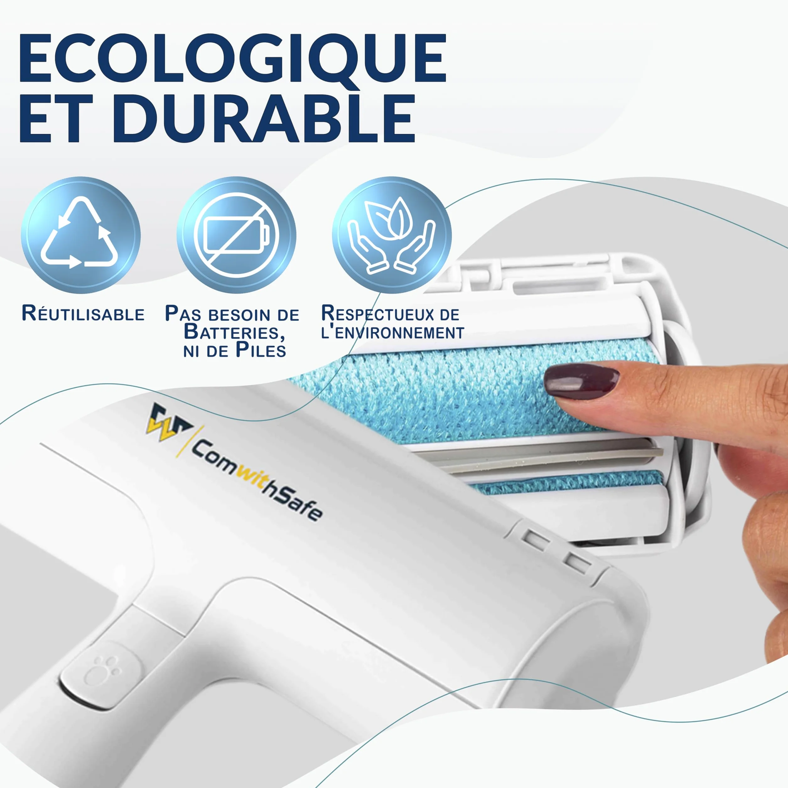 Brosse Anti-Pols Animaux Bleu New
