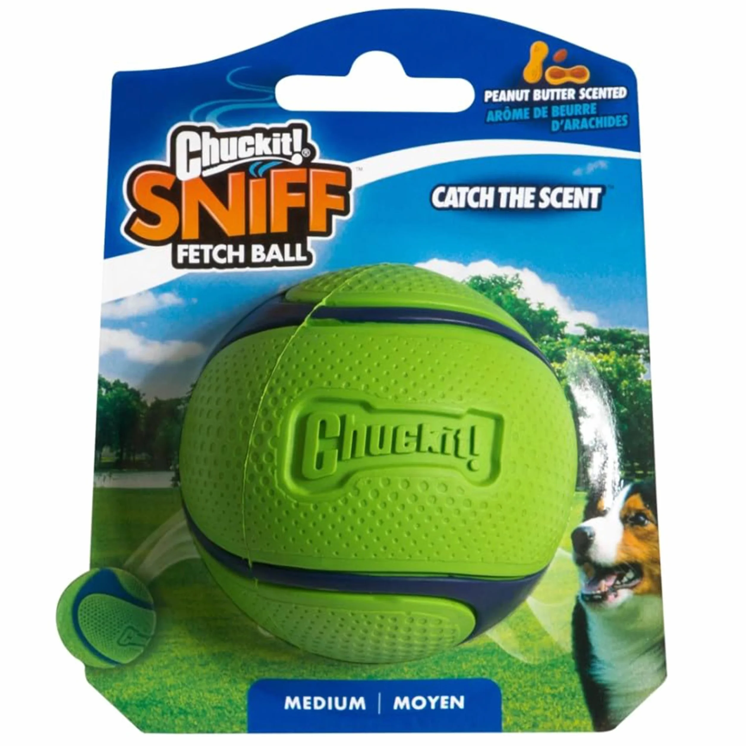 Chuckit! Sniff Ball zabawka dla psa, trwała, pachnąca gumowa piłka, średnia