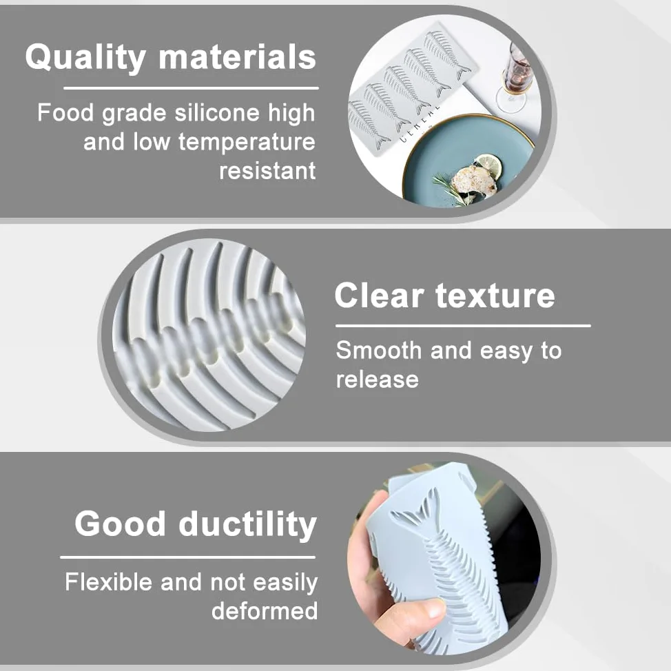 Silikonowa forma do ryb, silikonowa forma do ciast, cukier, masło, kremówka, mydło, dekoracja talerza płaskiego, gliny