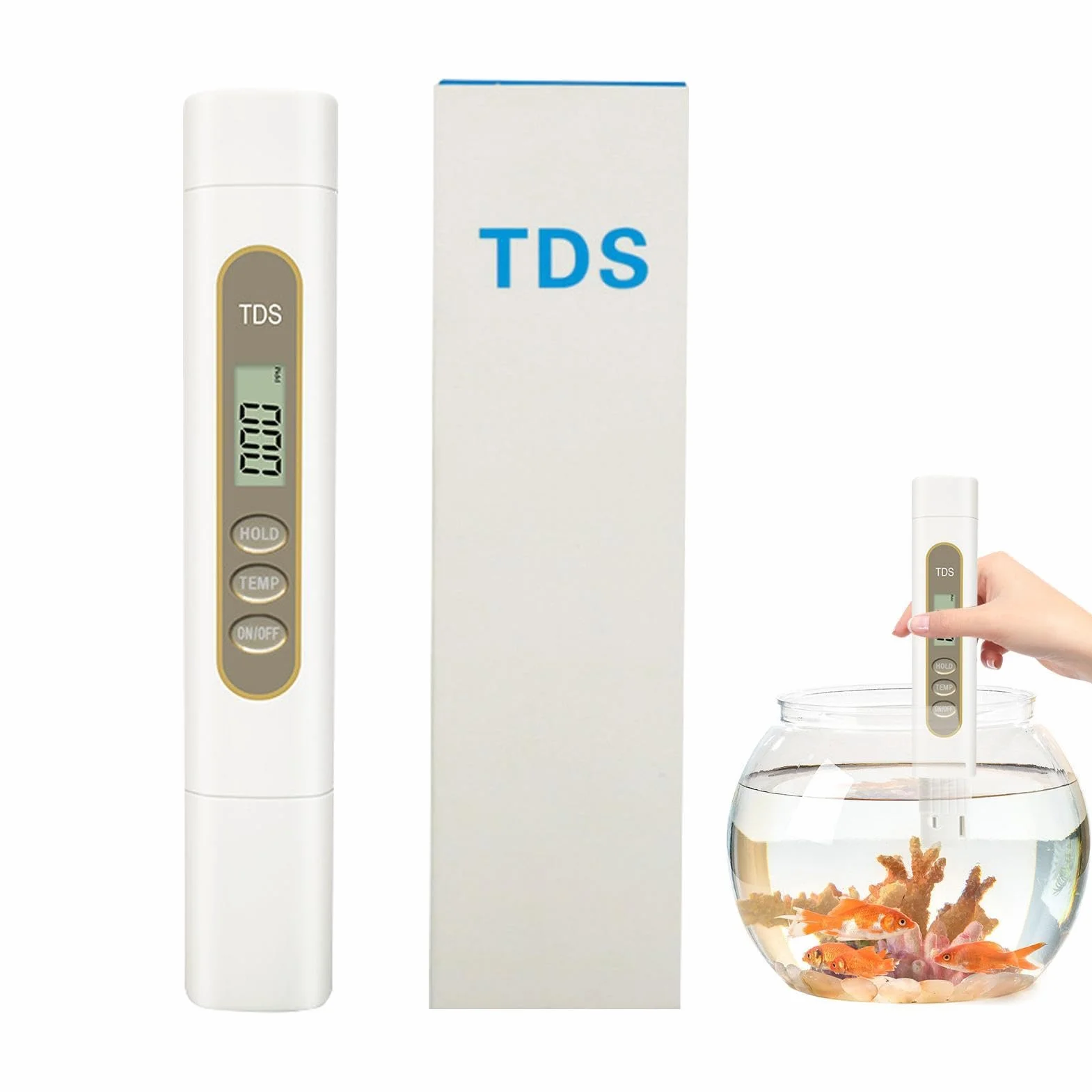 Tester jakości wody, tester wody pitnej, cyfrowy tester twardości wody o wysokiej czułości, dokładny i niezawodny wodomierz z wyświetlaczem temperatury
