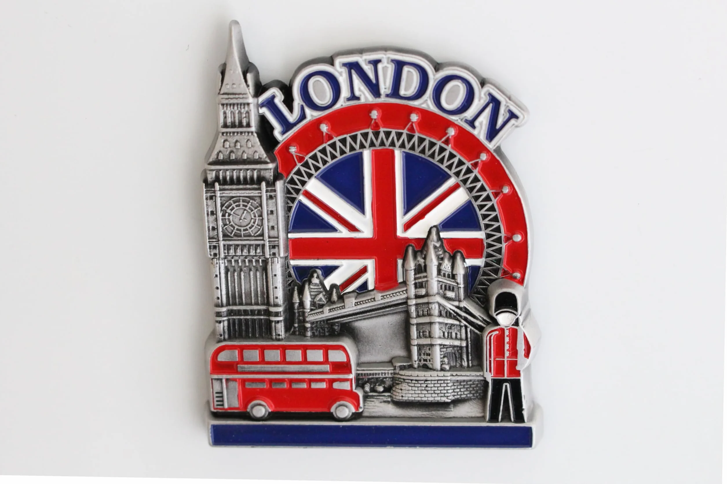 Designo London - metalowy magnes na lodówkę 3D do lodówki kuchennej - wyjątkowy stylowy prezent-pamiątka na wakacje