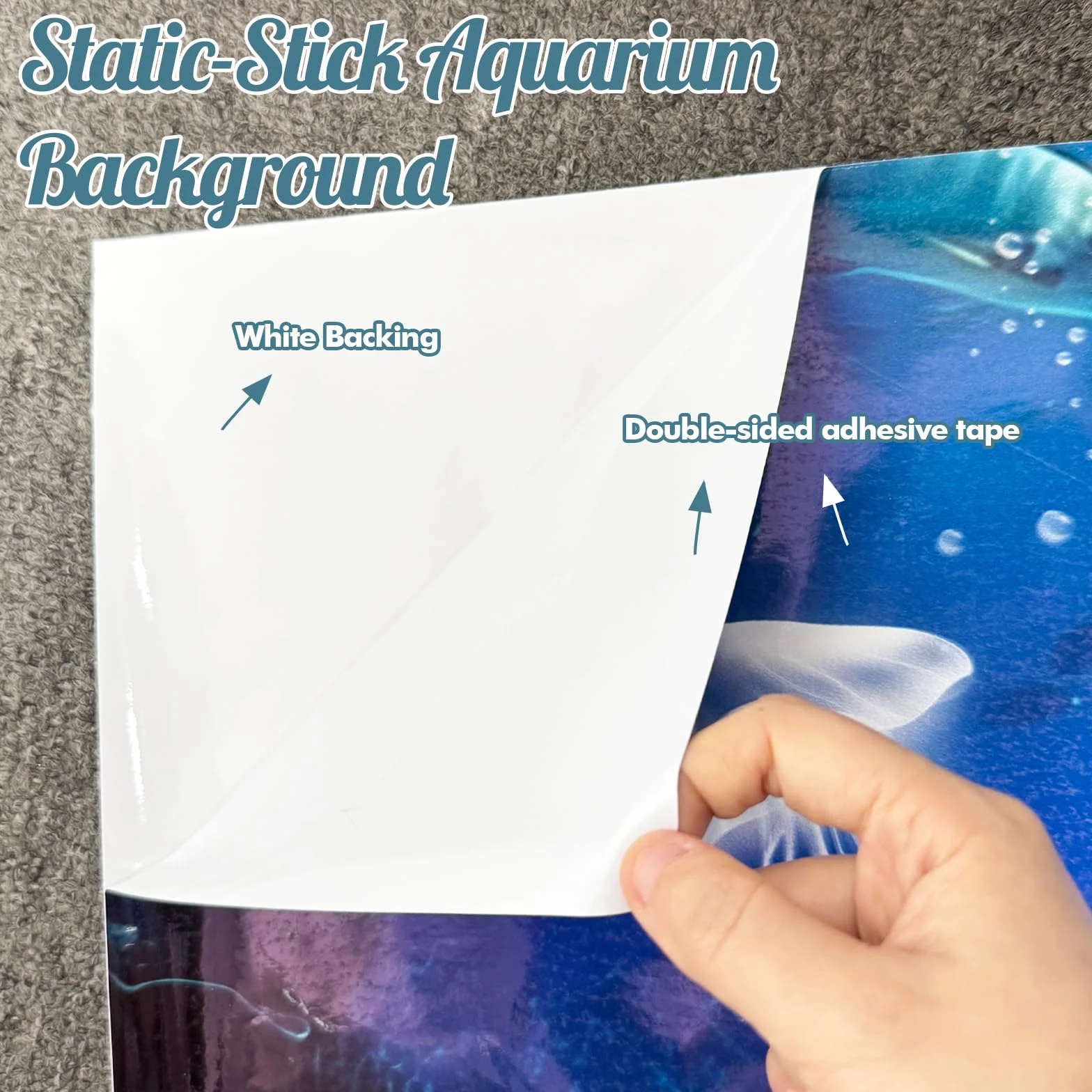 Yootiko Plakat na tle akwarium PVC Tylna ściana akwarium Statyczna folia klejąca 100 x 40 cm