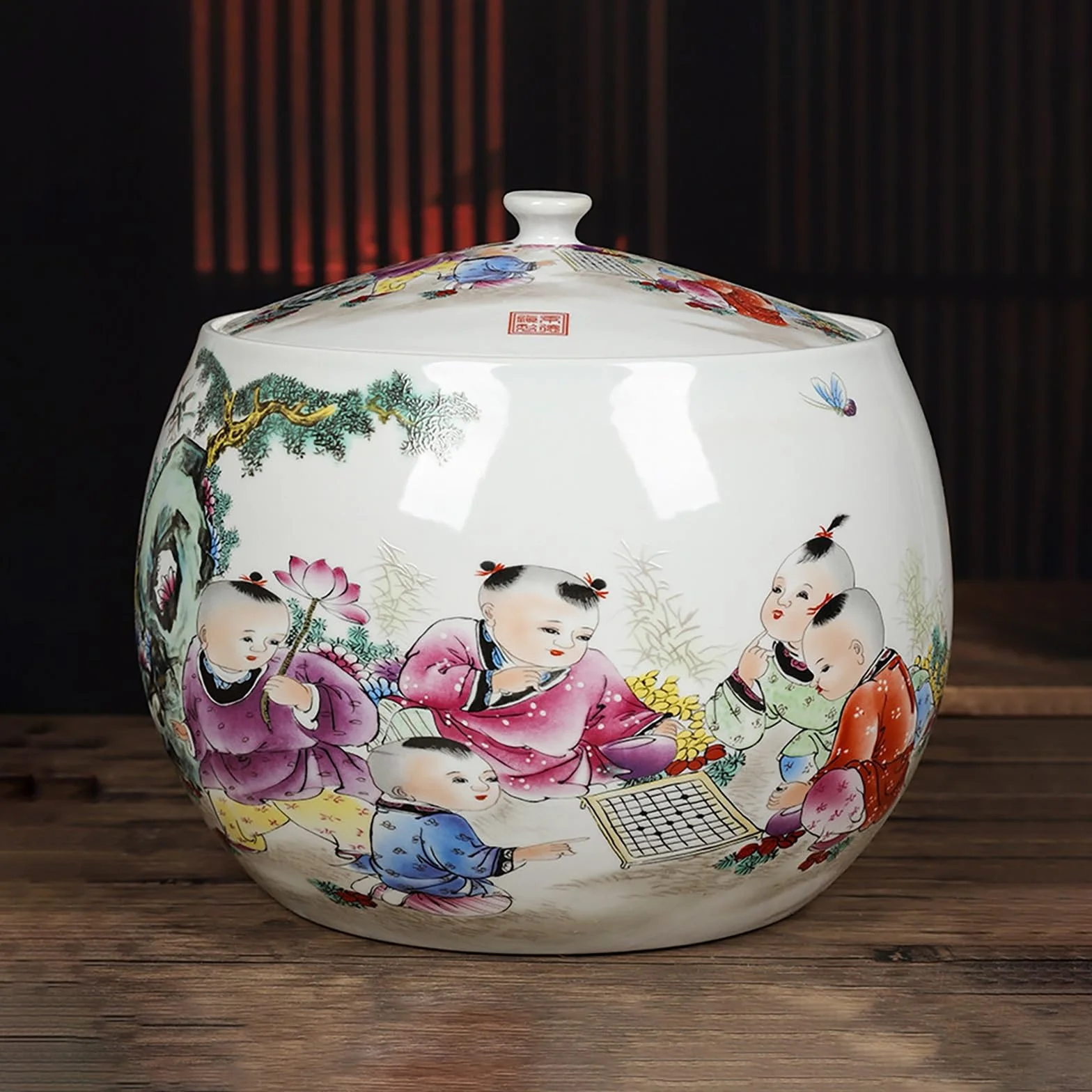 Hermetyczny pojemnik na ryż – ceramiczny dozownik żywności z pokrywką do ryżu, soi, kukurydzy, mąki, płatków owsianych, orzechów