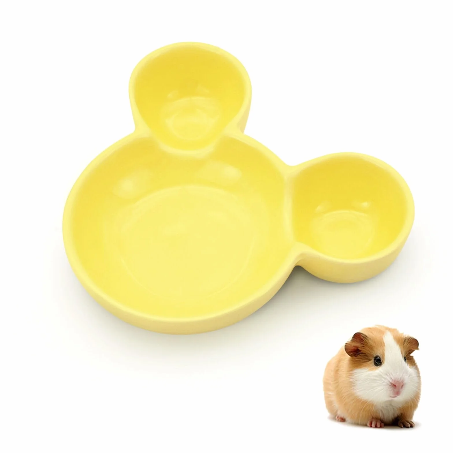 Ceramiczna miska dla chomika, świnki morskiej, jeża i gryzoni (żółta)