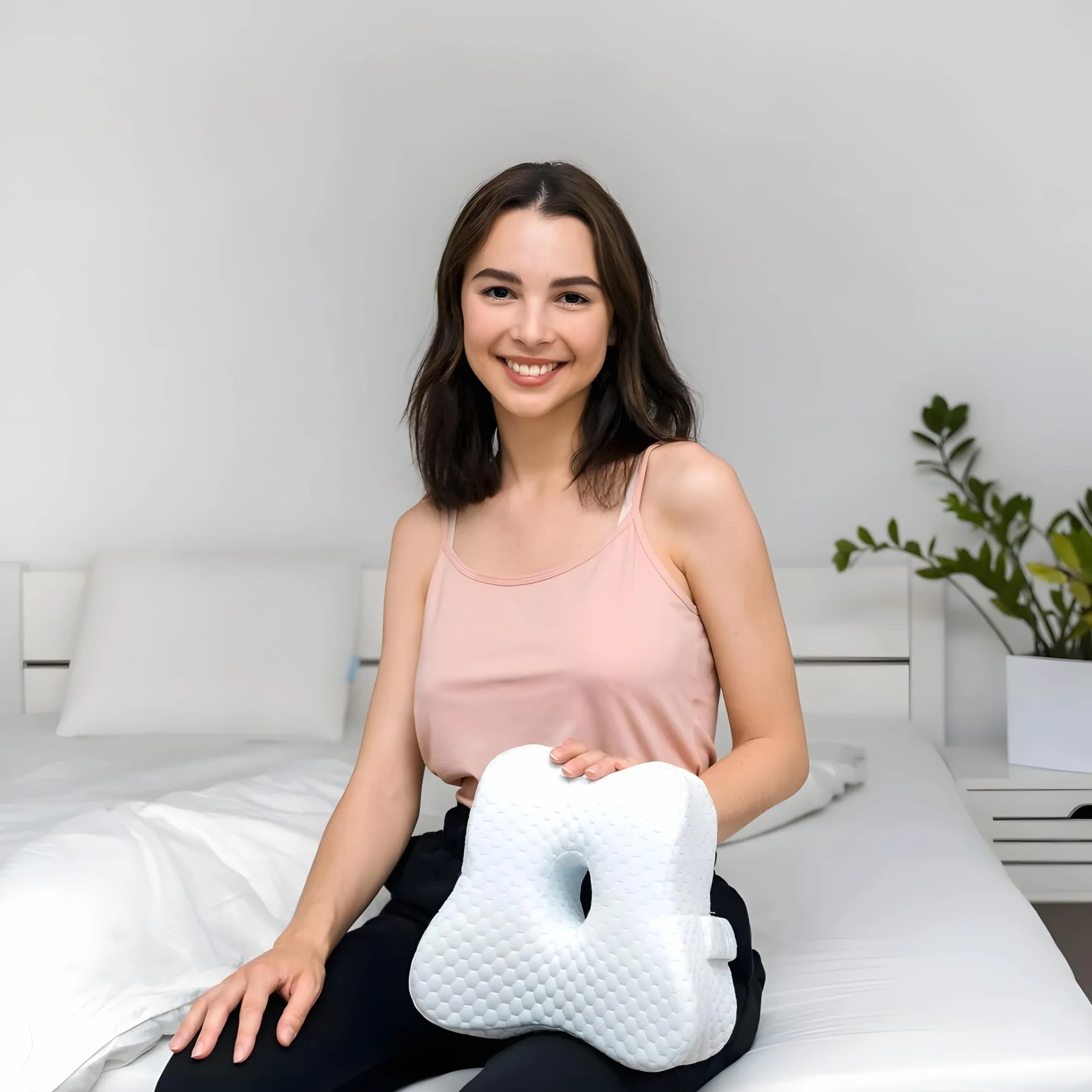 Retoo Poduszka na kolana Poduszka z pianki z pamięcią kształtu Ergonomiczna ortopedyczna poduszka do spania na boku dla osób śpiących na plecach i brzuchu Poduszka do spokojnego snu
