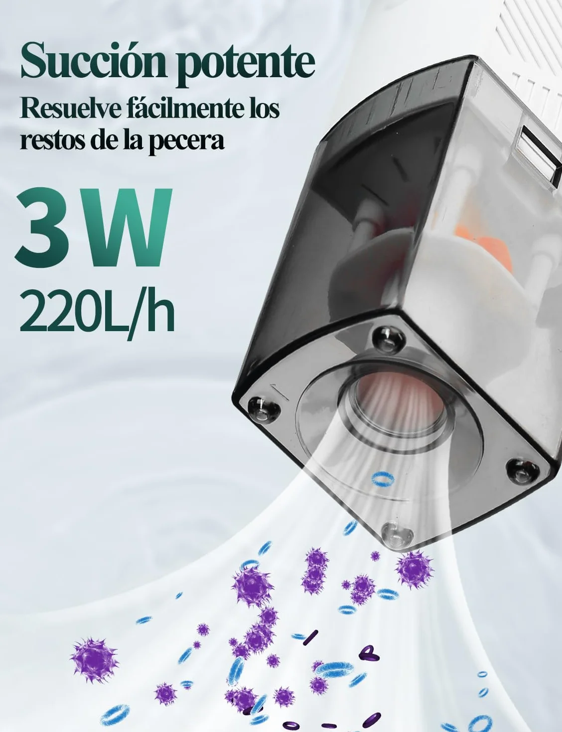 boxtech Wewnętrzny filtr akwariowy 3 W, filtr do akwarium 4 w 1 Ultra cichy filtr gąbkowy regulowany filtr gąbkowy, przepływ 220 l/h, odpowiedni dla 5-65 litrów