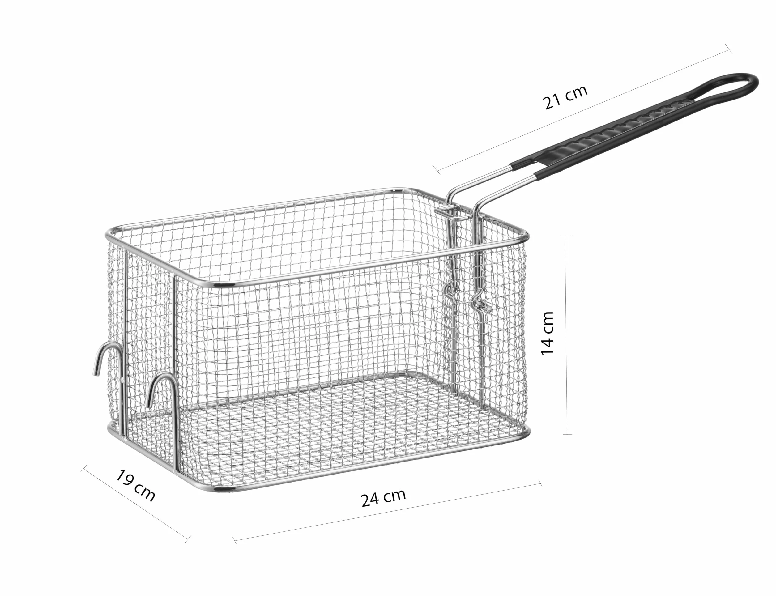 HENDI Kosz do smażenia, do frytkownicy HENDI (205822 i 205839), uchwyt odporny na wysoką temperaturę, długość uchwytu: 225mm, 238x190x(H)140mm, stal nierdzewna