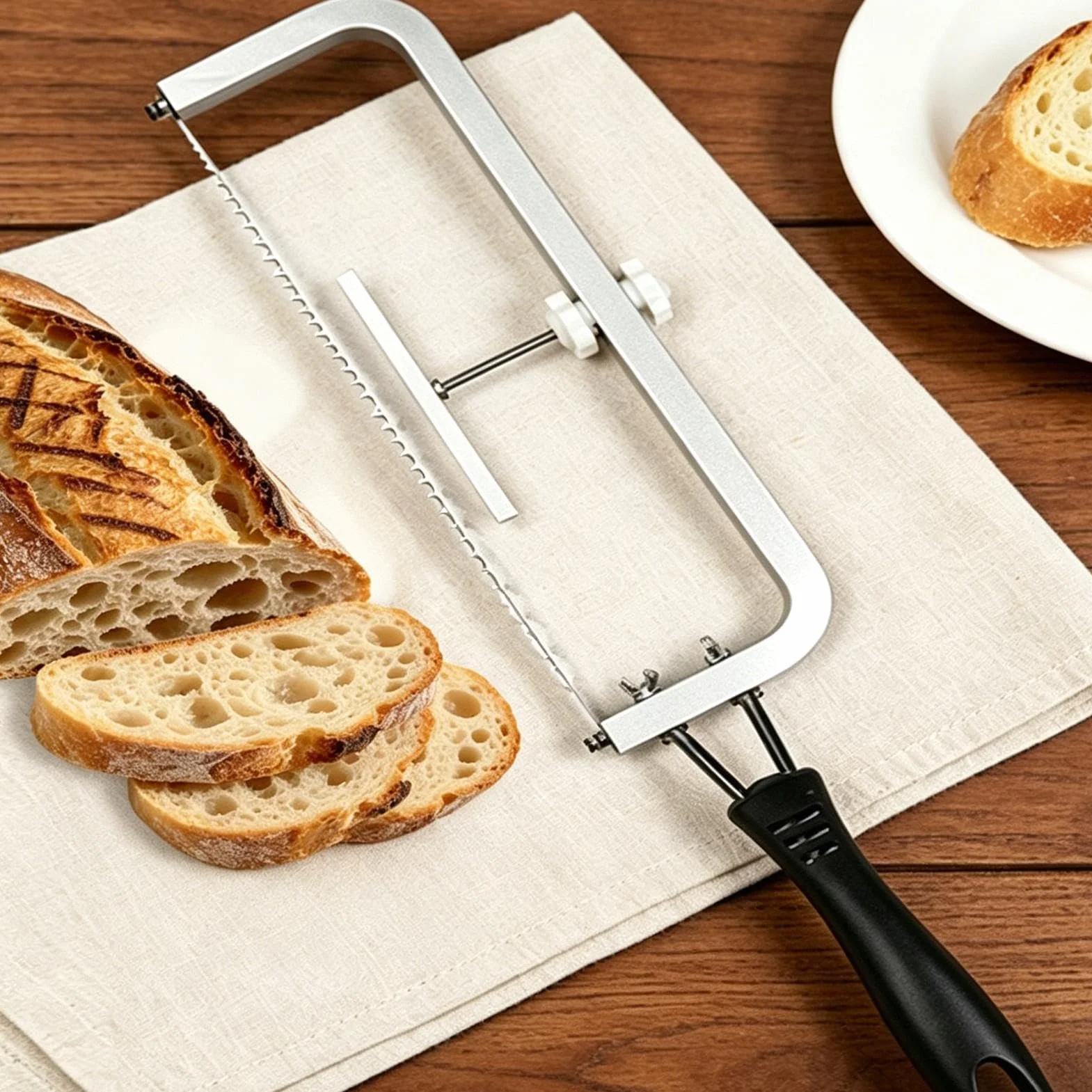 Krajalnica do bochenka chleba | Ząbkowany Przecinak Piłowy do Pieczywa - Równomierna krajalnica ciasta | Na Ciasto, Bochenki, Tosty, Kanapki, Bajgle, W Domu, Mieszkaniu, Kuchni Oraz Restauracji