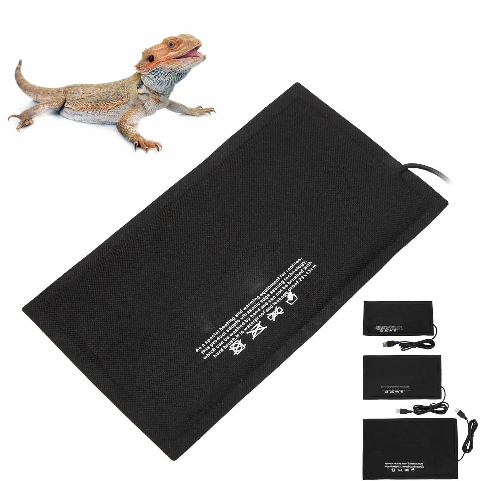 5V 2A USB Gad Podkładka grzewcza Terrarium Cieplej Mata grzewcza dla żółwi, jaszczurek, żab, węży, gadów i innych żółwi małych zwierząt(28x18cm)