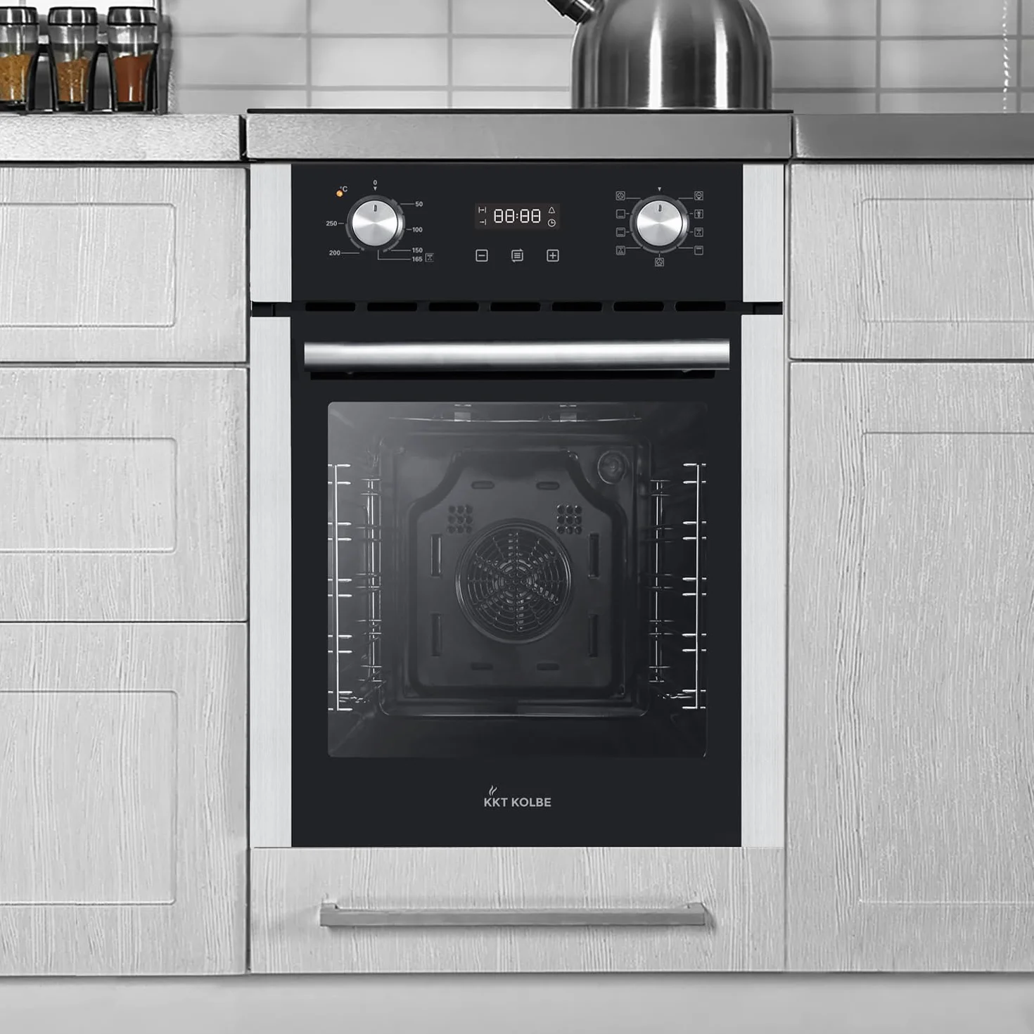 KKT KOLBE Piekarnik do zabudowy 45 cm | 50 l | 2,8 kW | funkcja pizzy | grill | termoobieg | automatyczny timer | 2-krotne oszklenie termiczne | zabezpieczenie przed dziećmi | EB4505ED