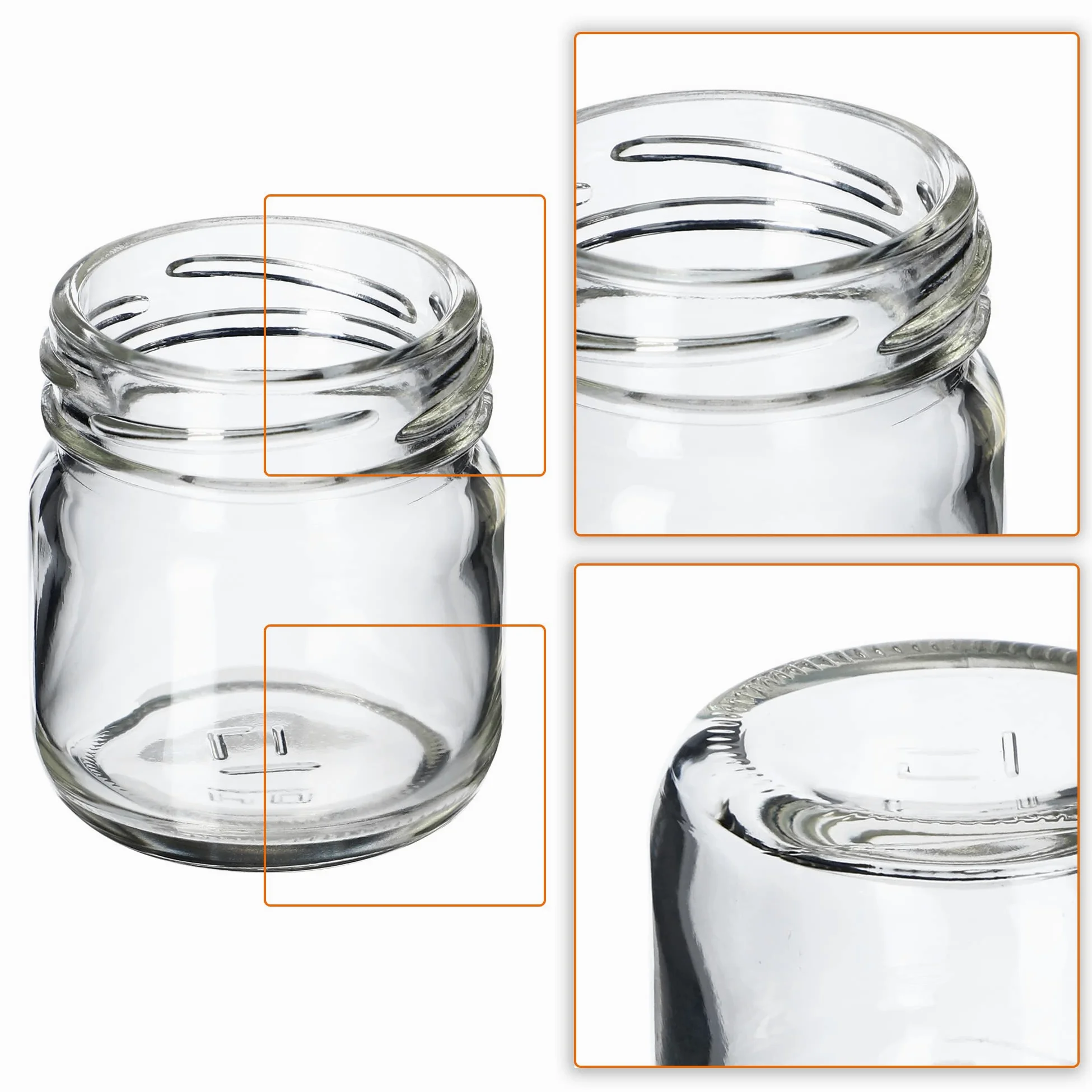 KADAX Zestaw 20 szt. mini słoiczków szklanych 40 ml z białą zakrętką fi 43 mm do przypraw, próbek, dżemu, miodu i przetworów