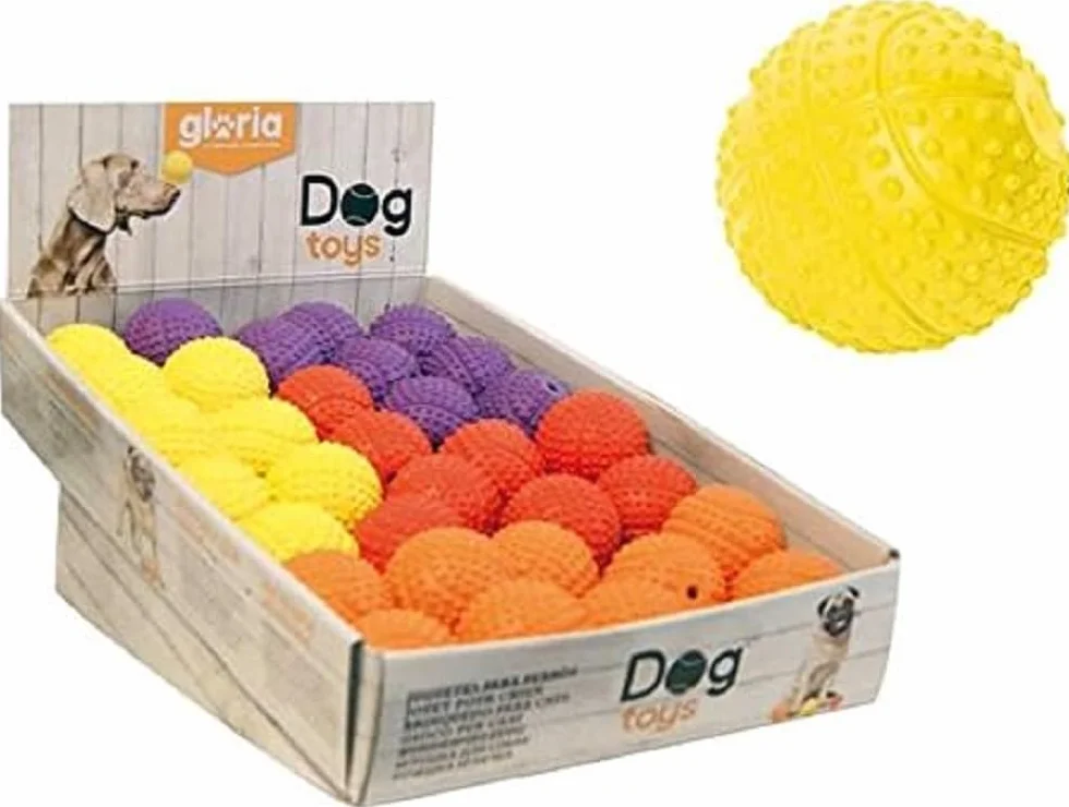 GLORIA Dog ball - Rozmiar 5,5 cm - stała i trwała - Zabawka dla psów - Dog Ball Basketball - Do Dribble and Throw - różne kolory