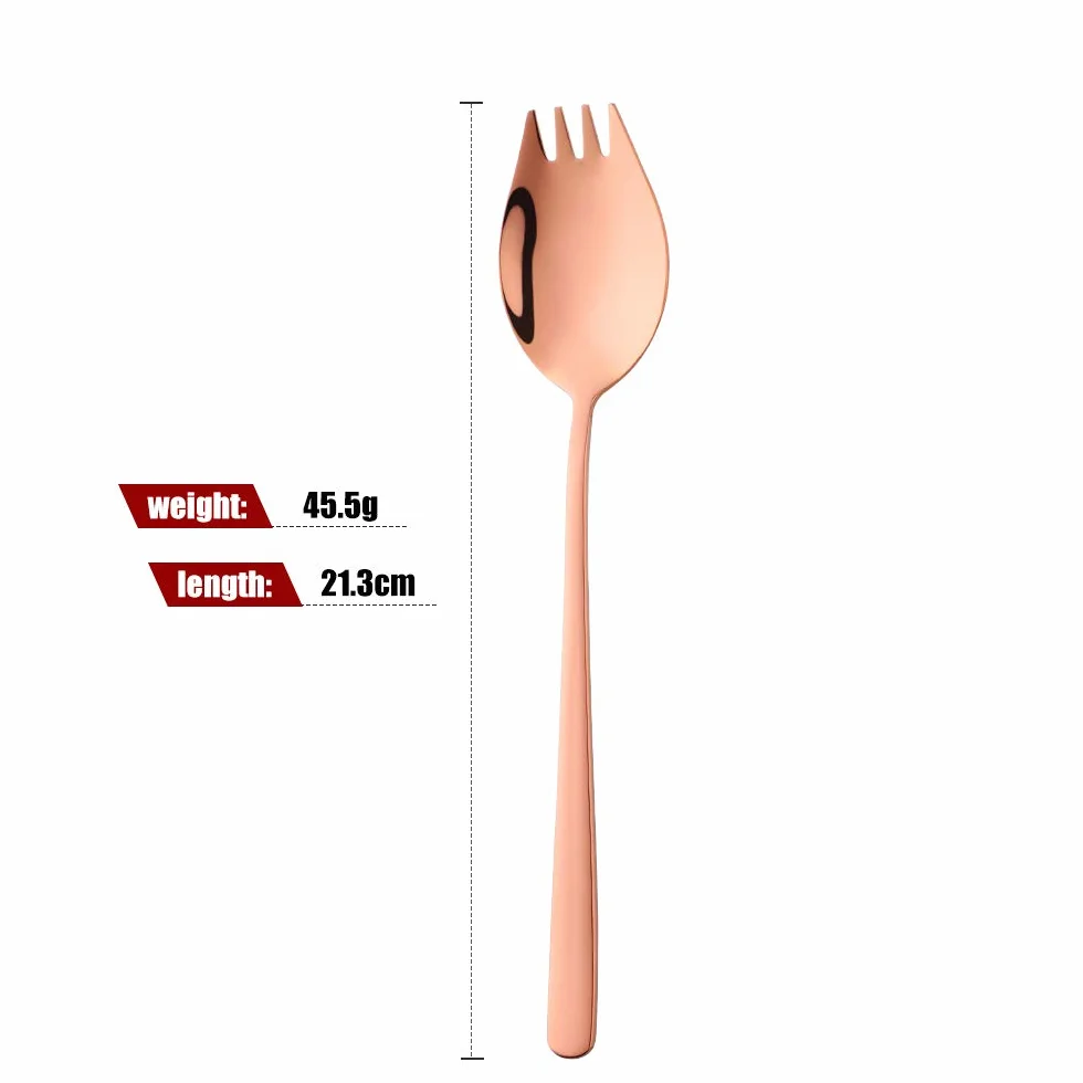 Bisda Spork łyżki widelca ze stali nierdzewnej, 6 sztuk, do kuchni, na kemping, wędrówki, piknik