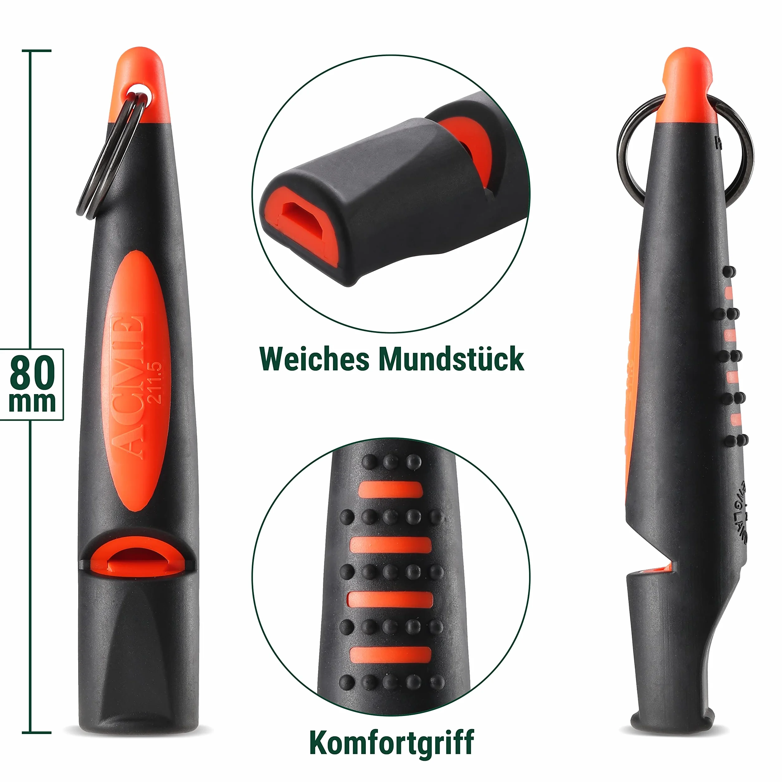 ACME Dog Whistle Model 211.5 Alpha Black Orange