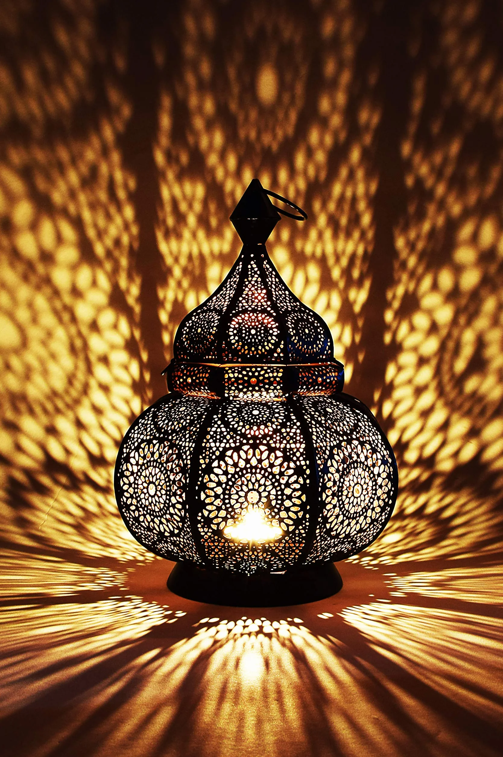 Marrakesch Orient & Mediterran Interior Marokańska Lampa Vintage, Metal, Czarny, 30 cm