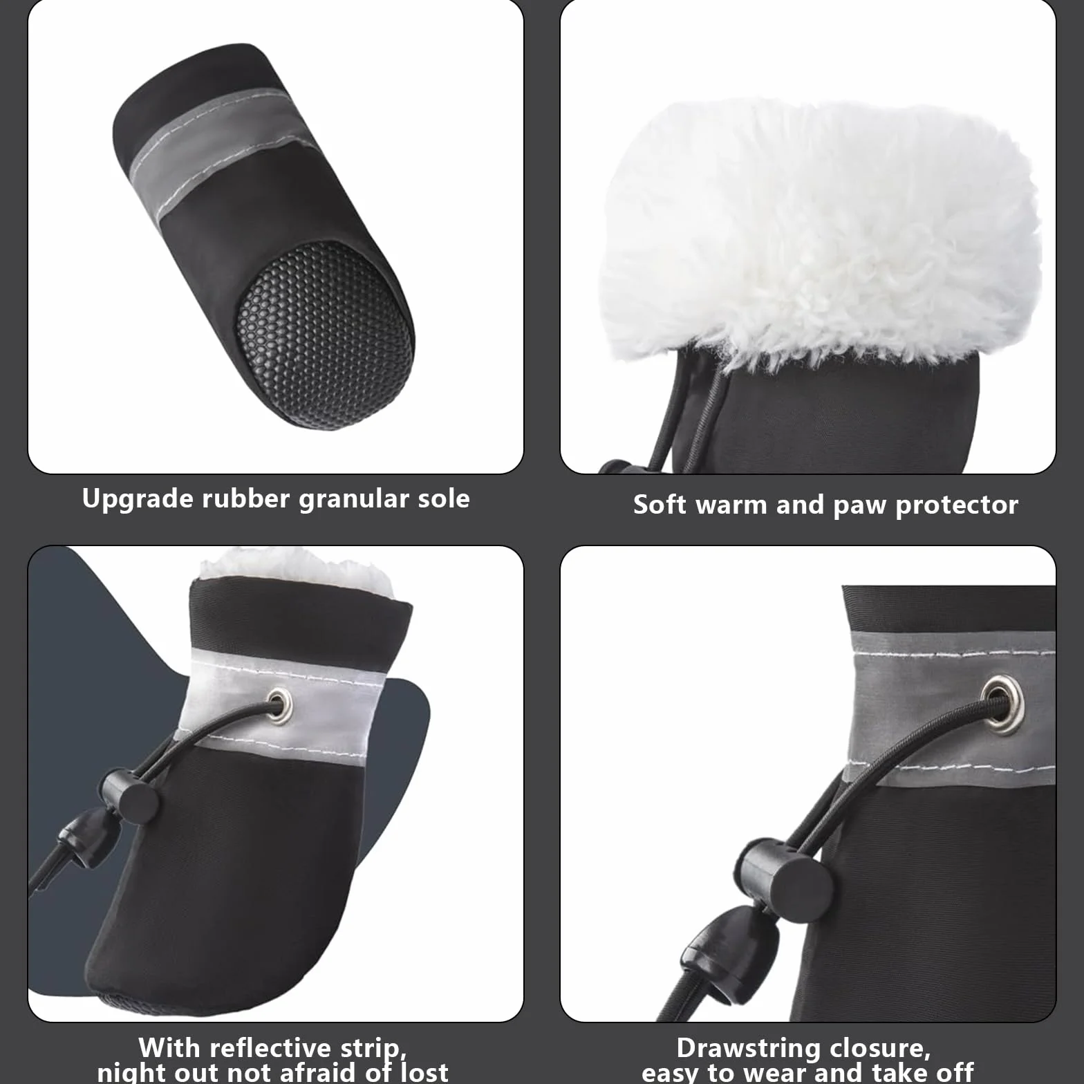 Paw Protector wodoodporne buty dla psa antypoślizgowe odblaskowe 4 szt.