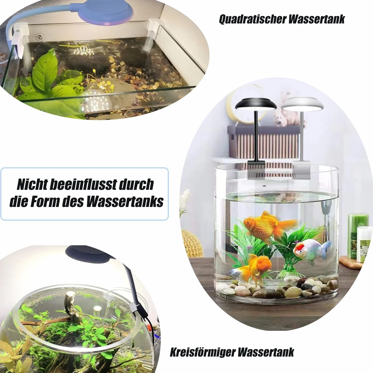 GERUI Lampa do akwarium 7 W 20-40 cm z białym i niebieskim światłem timer pamięć