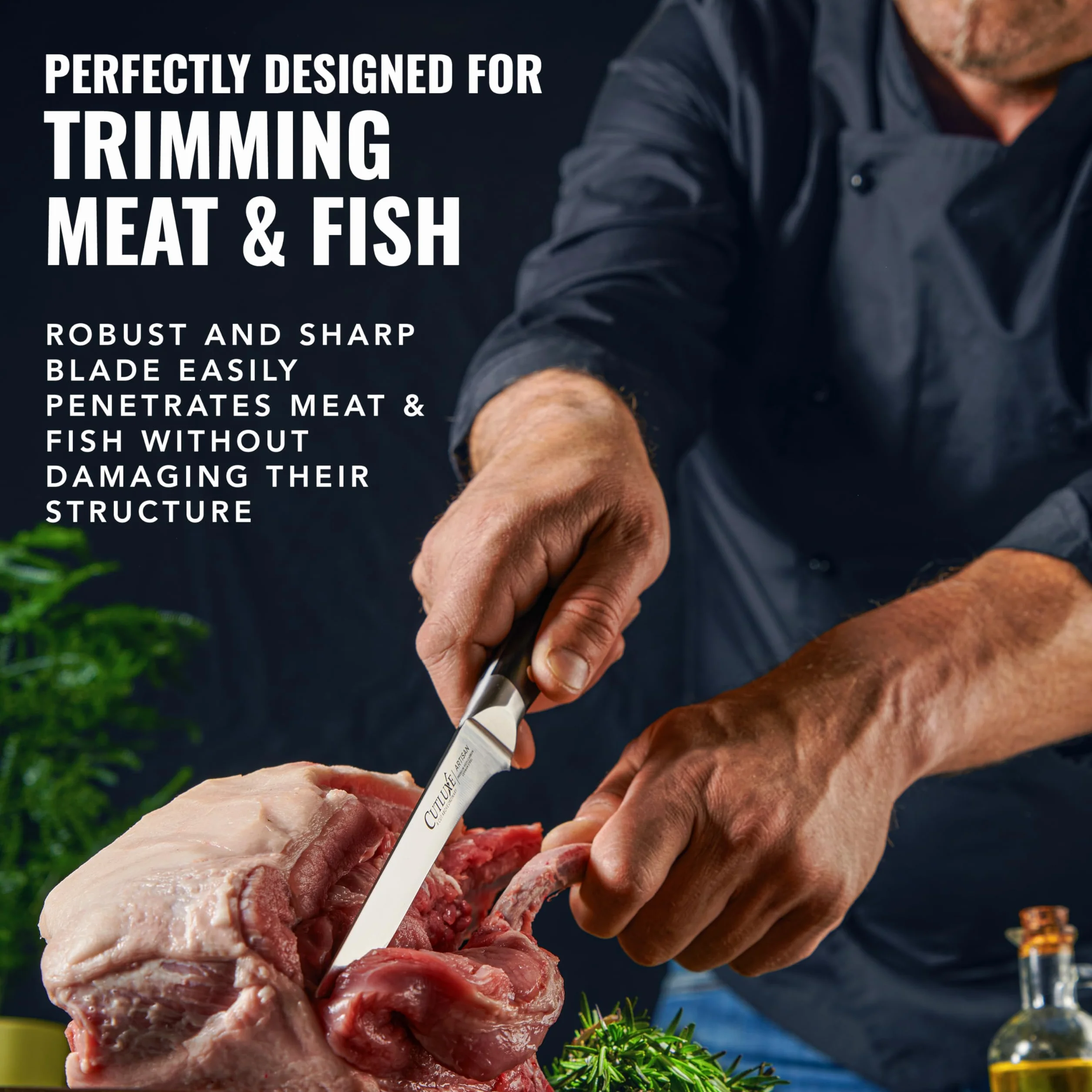 CUTLUXE Boning Knife – 6" Flexible Fillet Knife – Forged High Carbon German Steel – Full Tang & Razor Sharp – Ergonomic Handle Design – Artisan Series