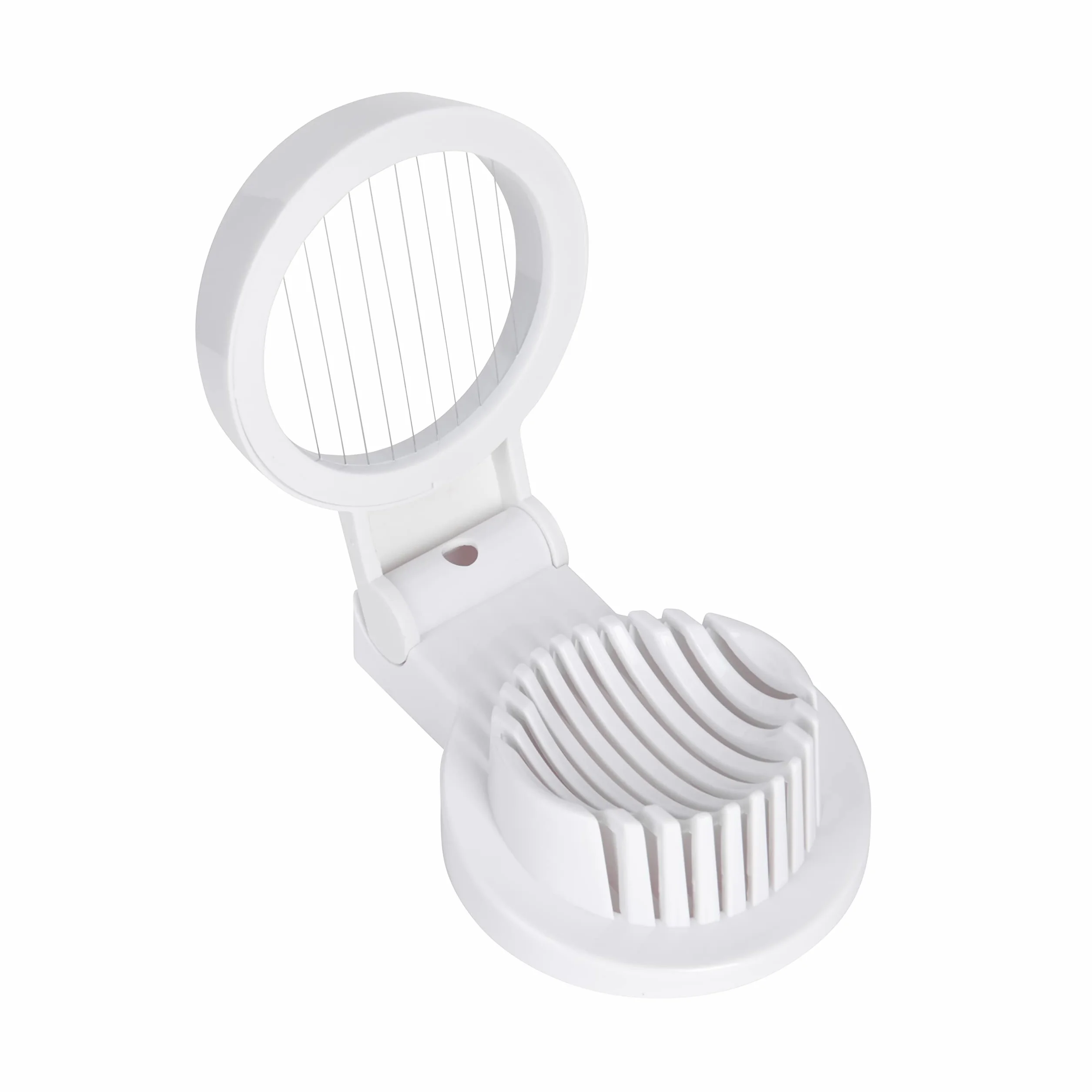 KitchenCraft Krajalnica do jajek, wielofunkcyjna krajalnica do jajek, tworzywo sztuczne z drutem ze stali nierdzewnej, 12 x 9 x 4 cm, biała