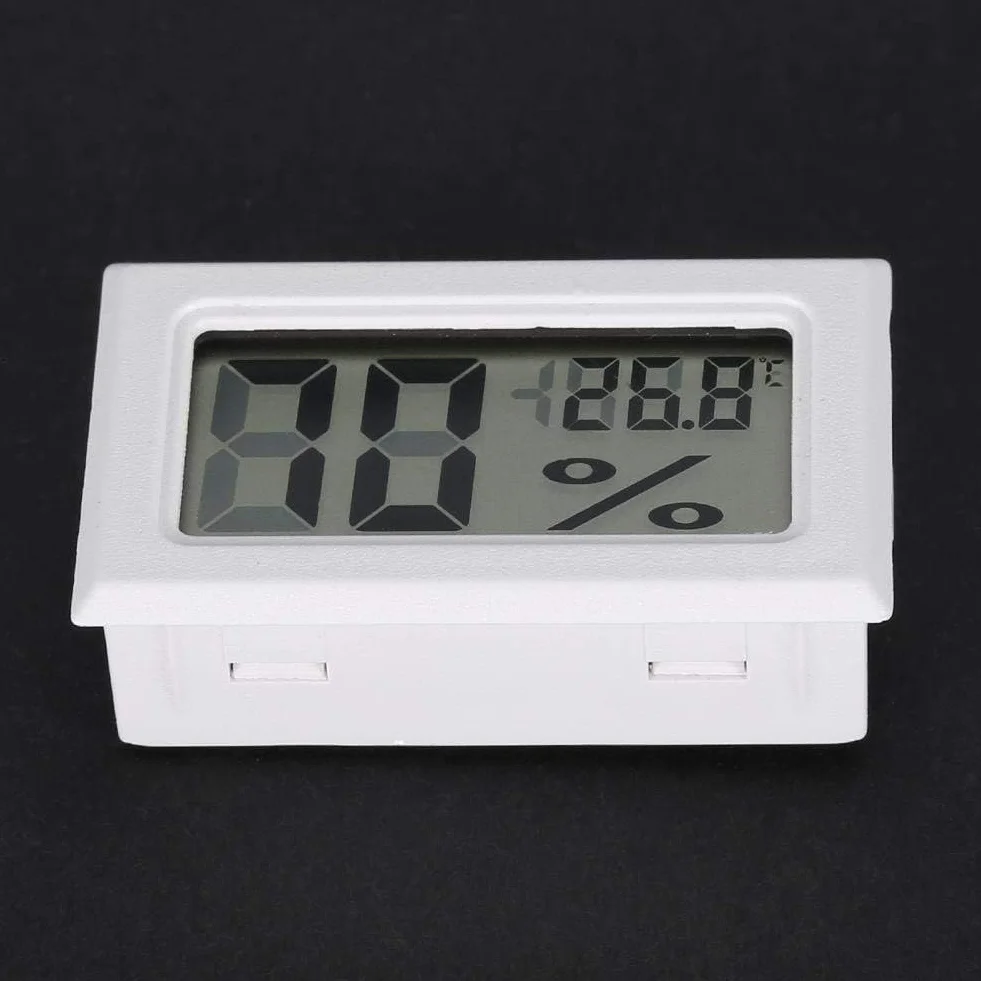 Termometr do pomiaru wiotności z cyfrowym wyświetlaczem LCD, precyzyjnym elektrycznym termometrem higrometrycznym, miernikiem temperatury i wiotności w domu, 10% ~ 99% wiotności (biały)