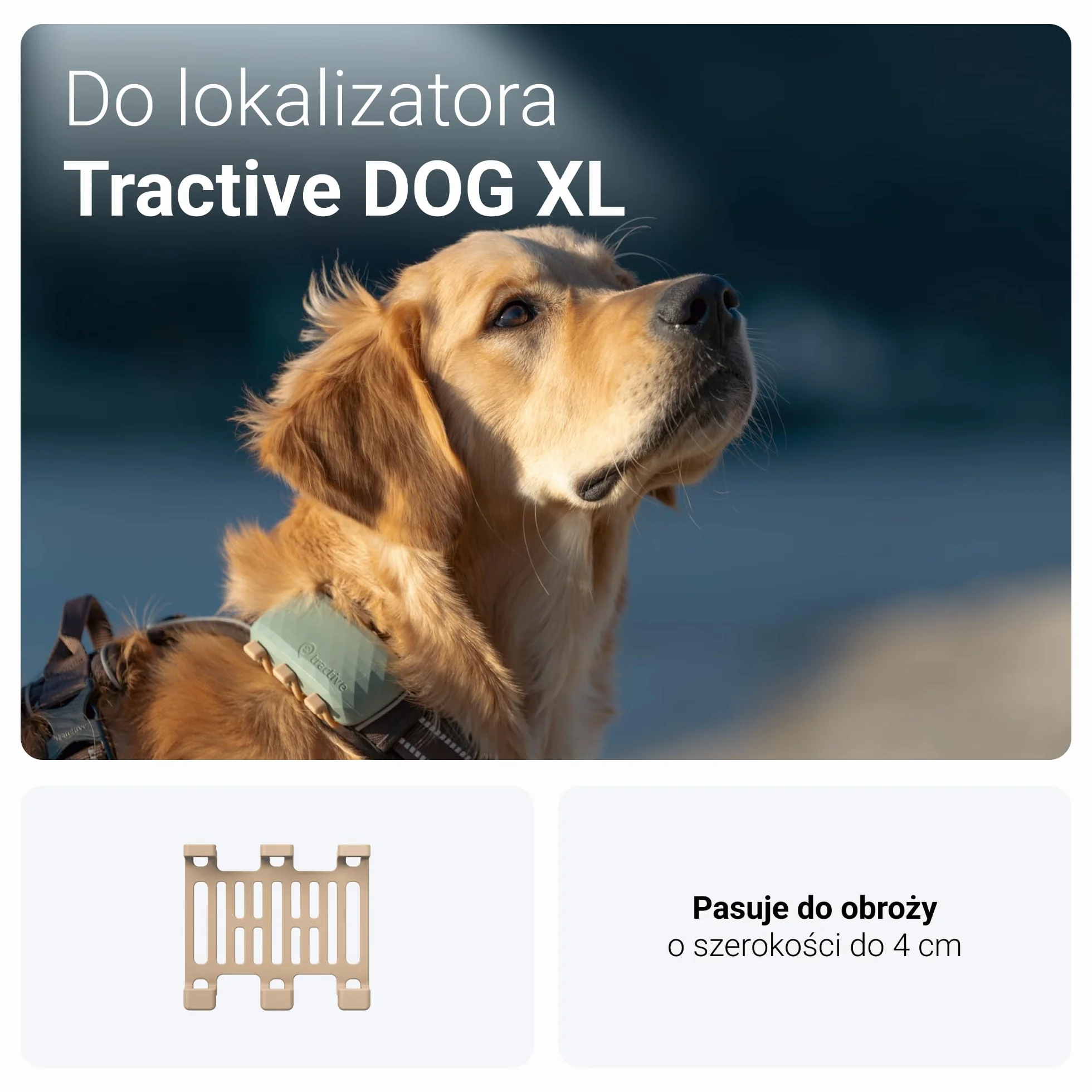 Tractive GPS — gumowe klipsy do lokalizatora DOG XL x3 (brązowe)