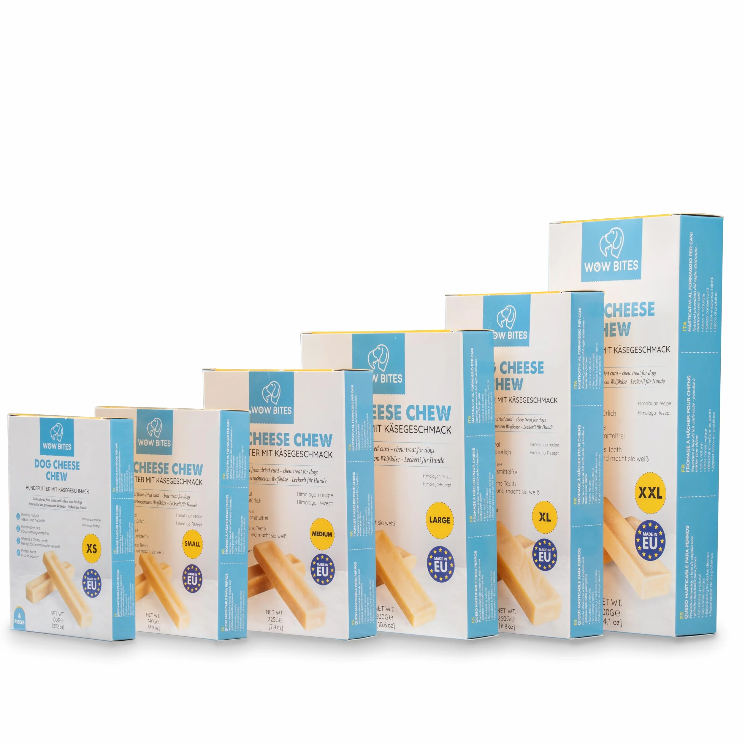 WOW BITES Premium ser do żucia dla psa, kość serowa z Himalajów 100g, 4 sztuki XS